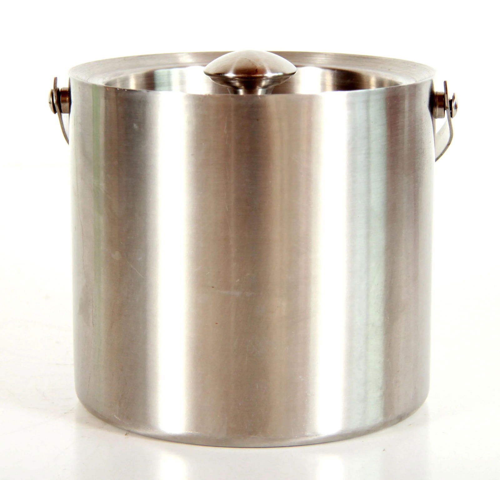 Vintage Mid Century Modern Insulated Stainless Steel Ice Bucket - 6