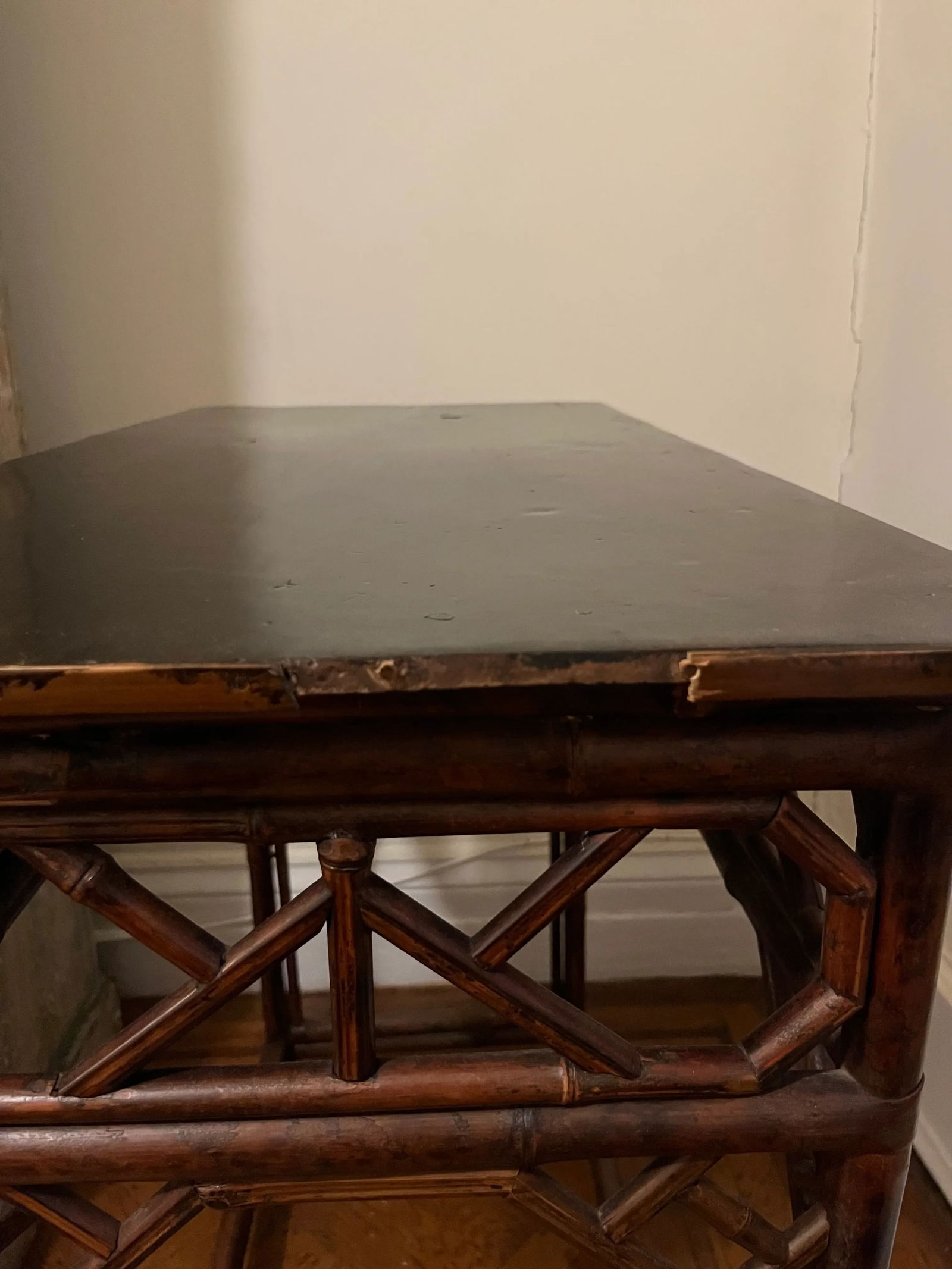 Antique Chinese Bamboo Entry Table - 2