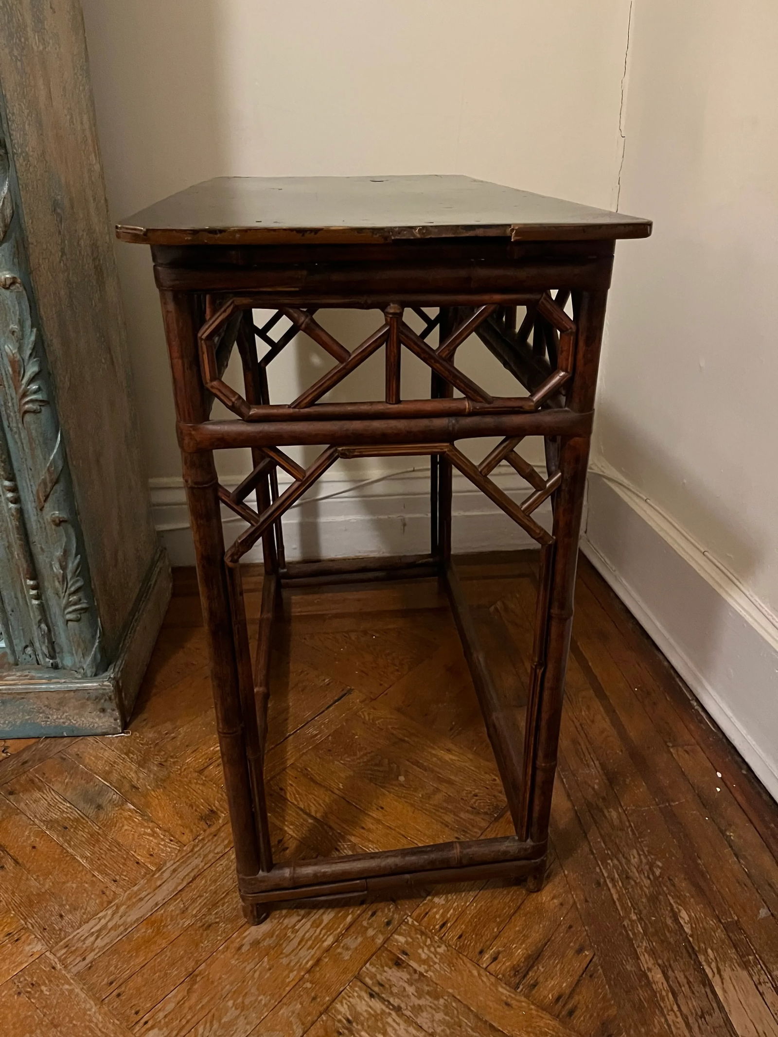 Antique Chinese Bamboo Entry Table - 3