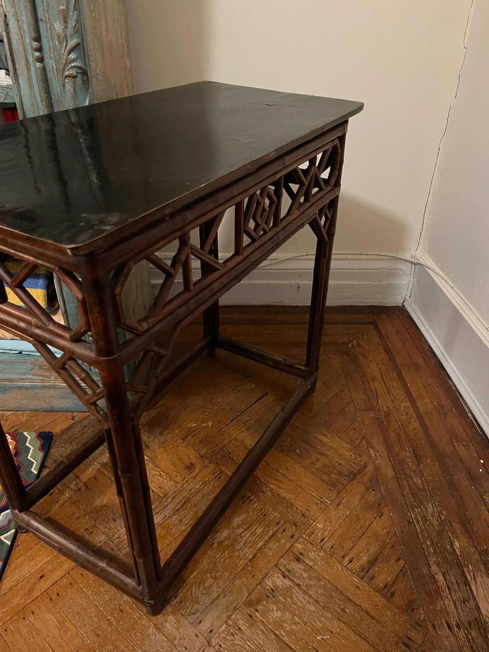 Antique Chinese Bamboo Entry Table - 6