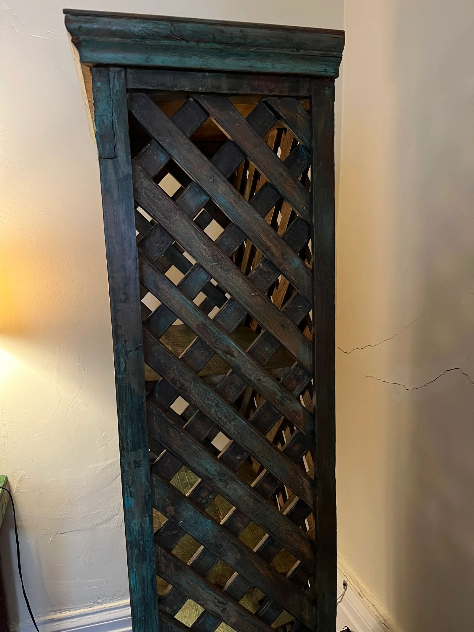 1950s Turquoise Indian Vintage Carved Shelf - 4