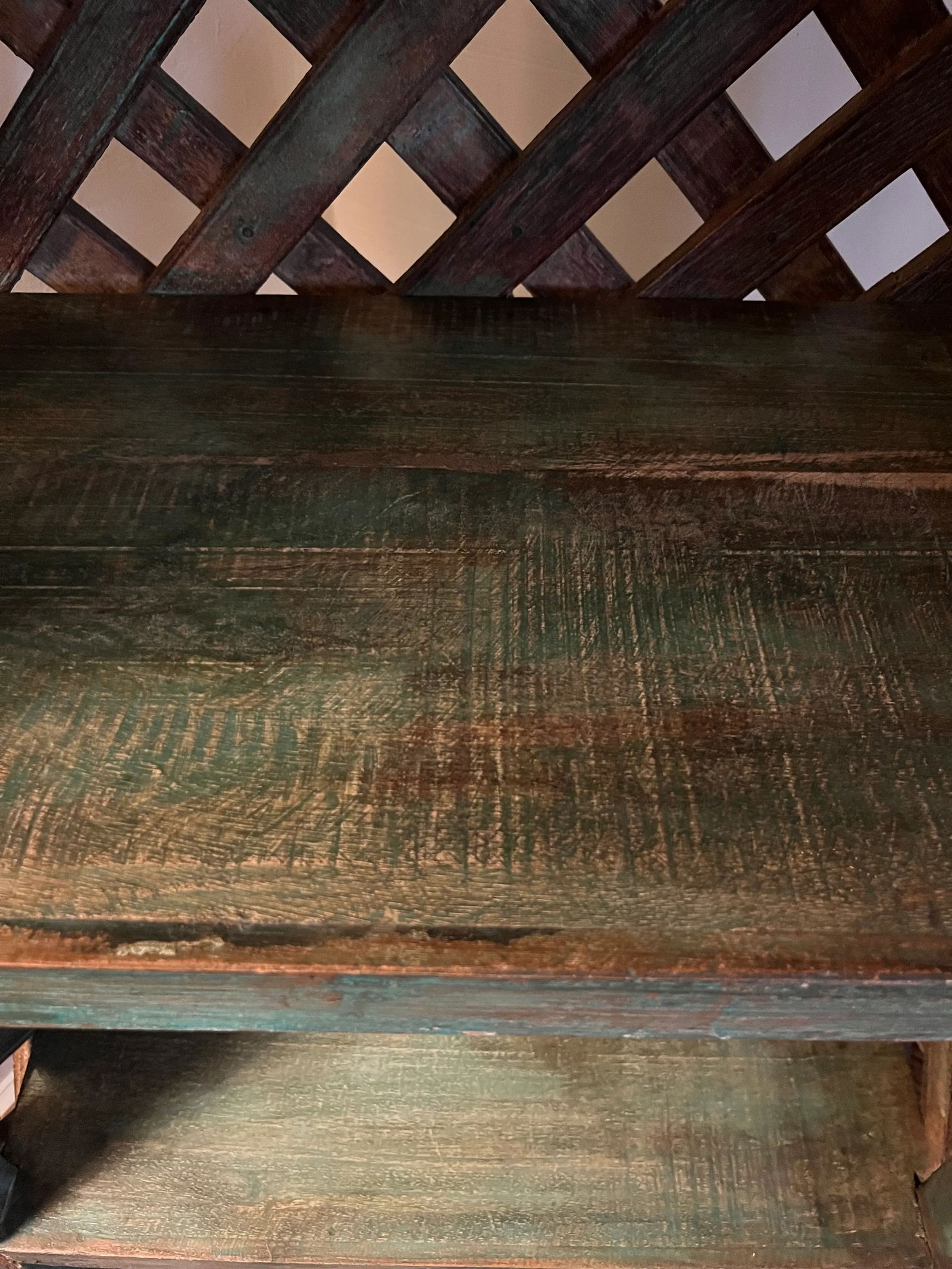 1950s Turquoise Indian Vintage Carved Shelf - 7