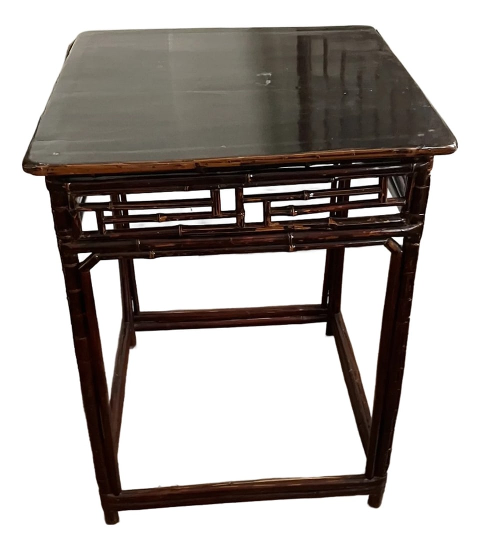 Antique Chinese Square Bamboo Table (1 of 9)