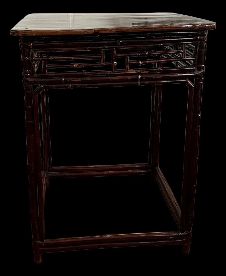 Antique Chinese Square Bamboo Table - 2