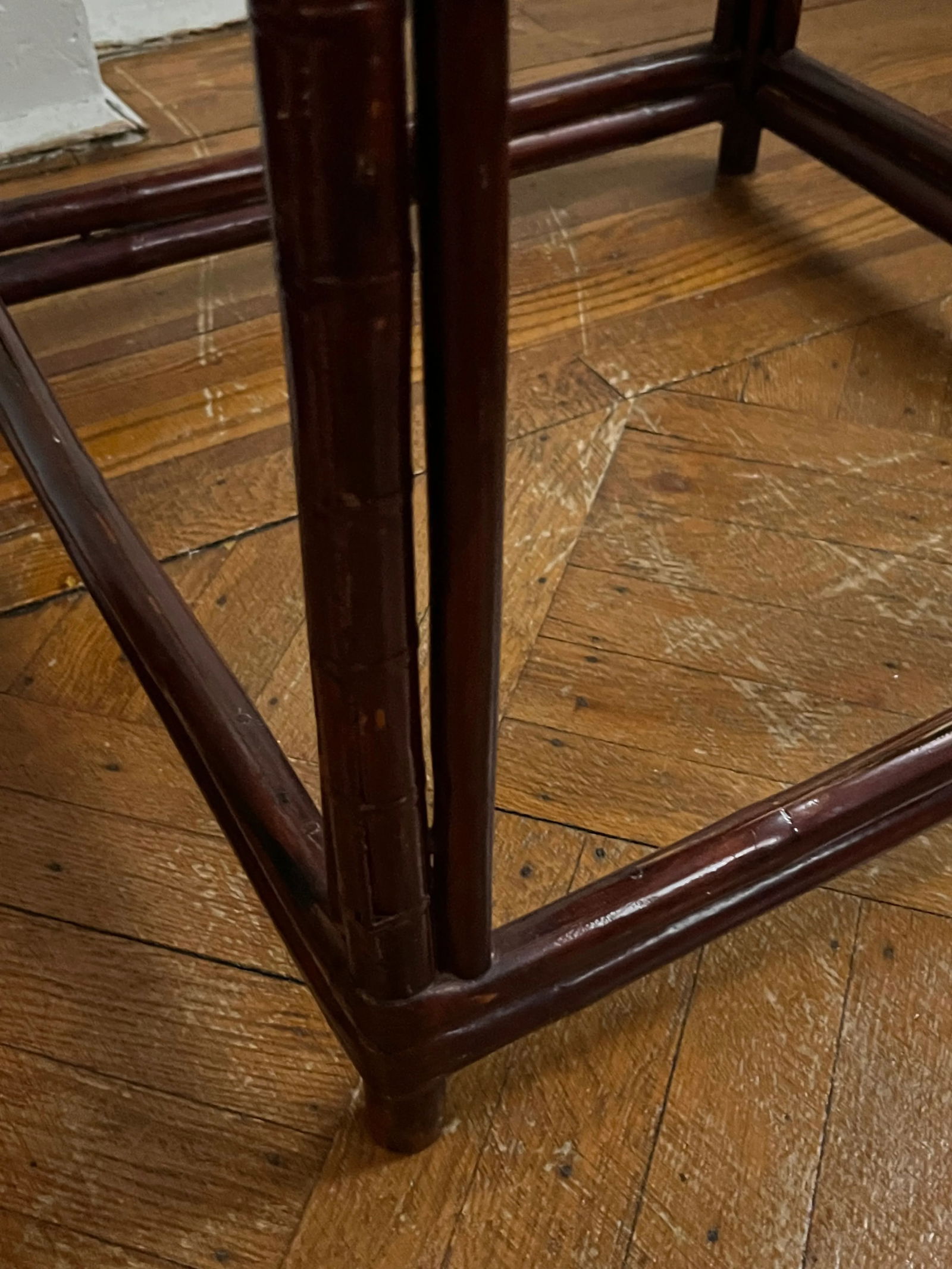 Antique Chinese Square Bamboo Table - 9