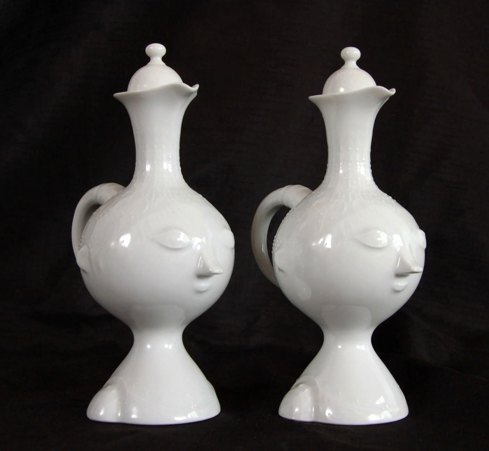 Bjorn Wiinblad for Rosenthal China Face Cruet Jars - a Pair - 2