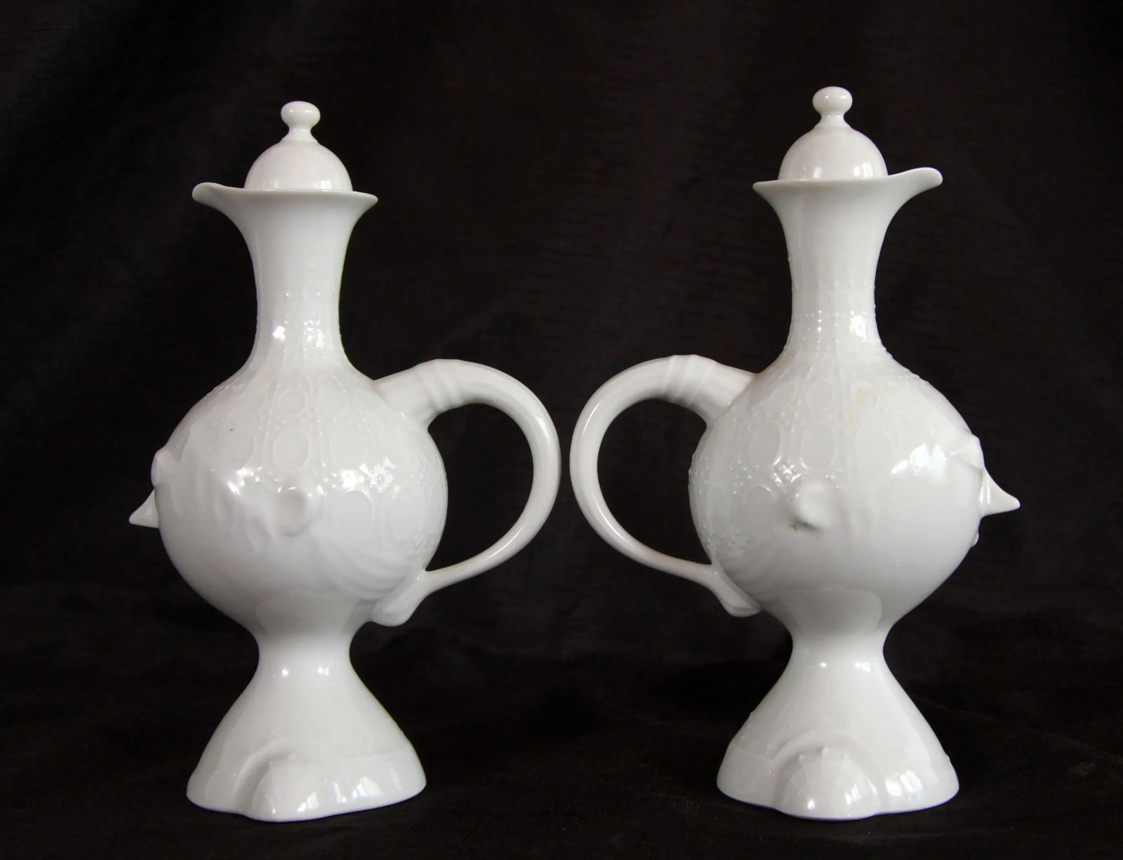 Bjorn Wiinblad for Rosenthal China Face Cruet Jars - a Pair - 5