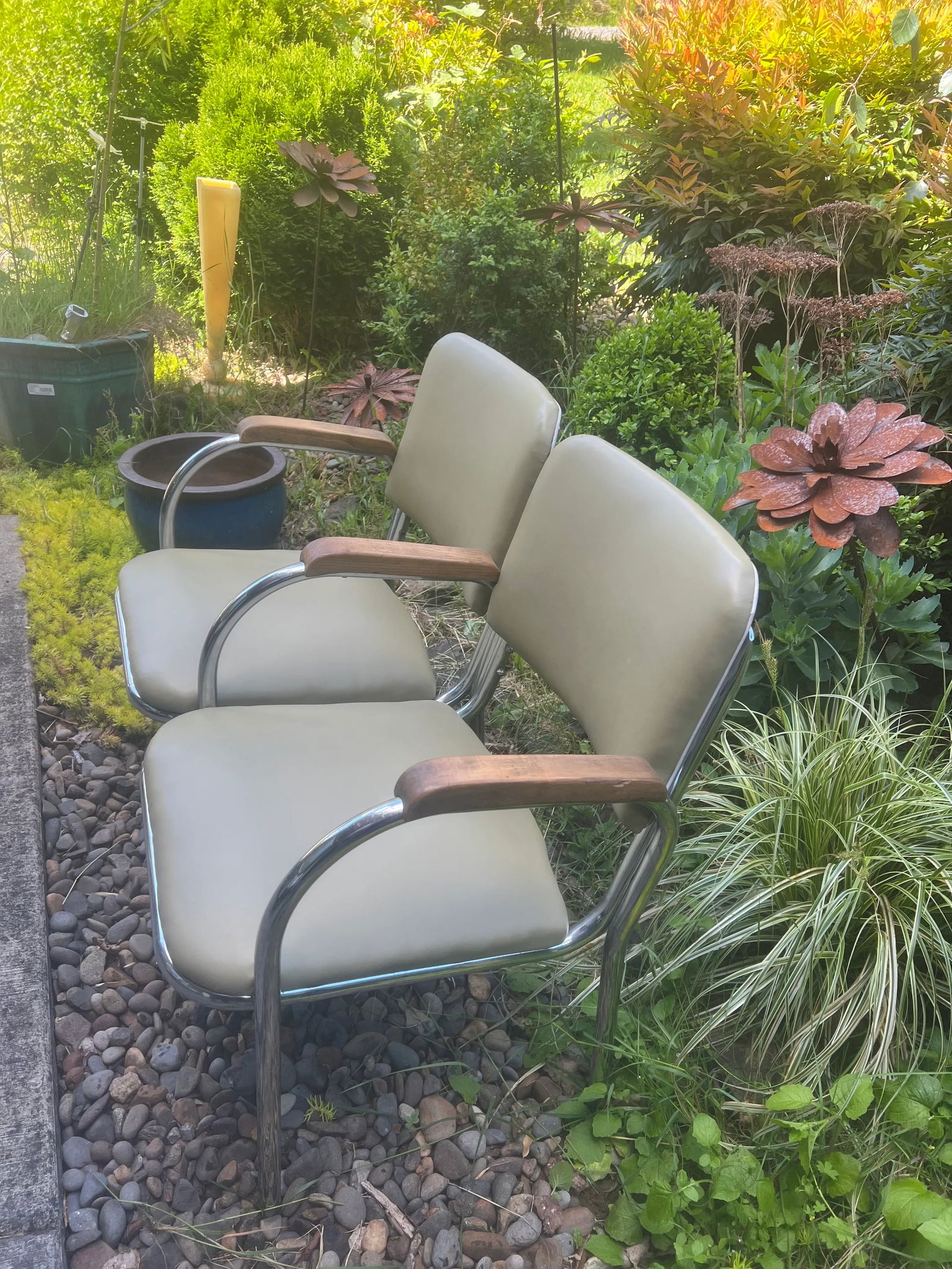 Vintage Chromcraft/Royal Metal Craft Style Double Chair Bench - 3