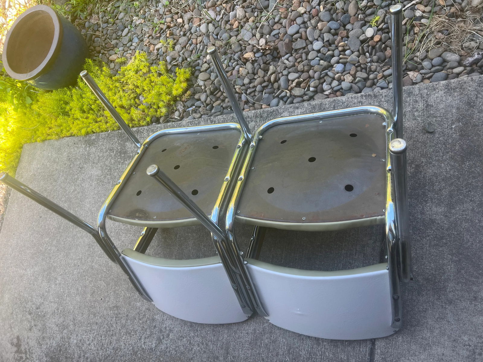 Vintage Chromcraft/Royal Metal Craft Style Double Chair Bench - 6