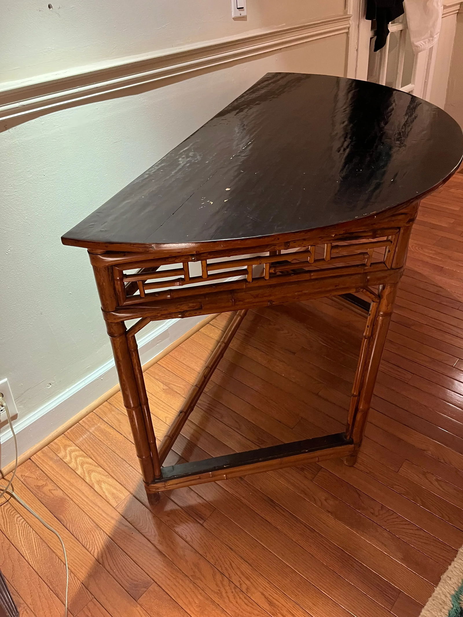 Antique Chinese Bamboo Demilune - 3