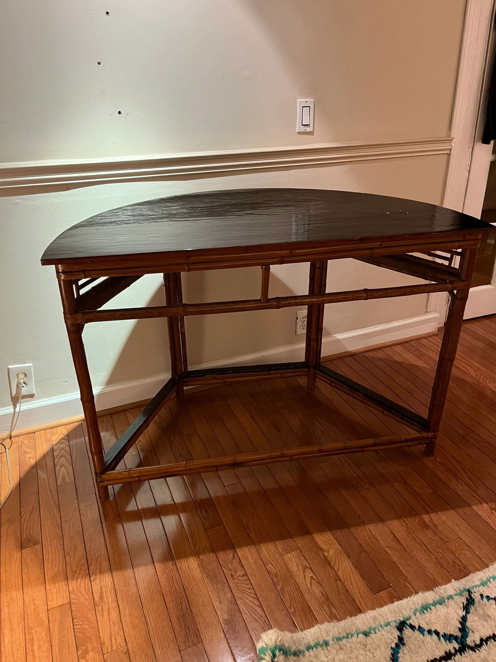 Antique Chinese Bamboo Demilune - 4