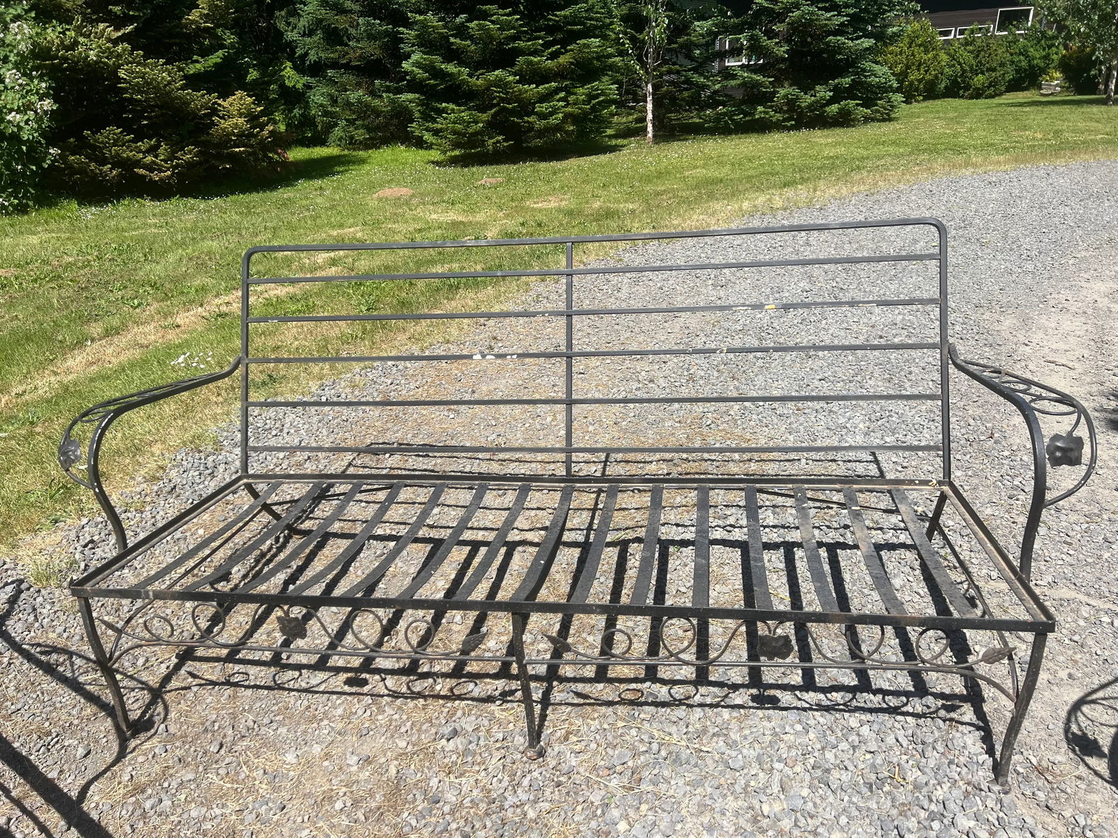 Hollywood Regency Wrought Iron Outdoor Furniture Set, 5 Pieces - 6