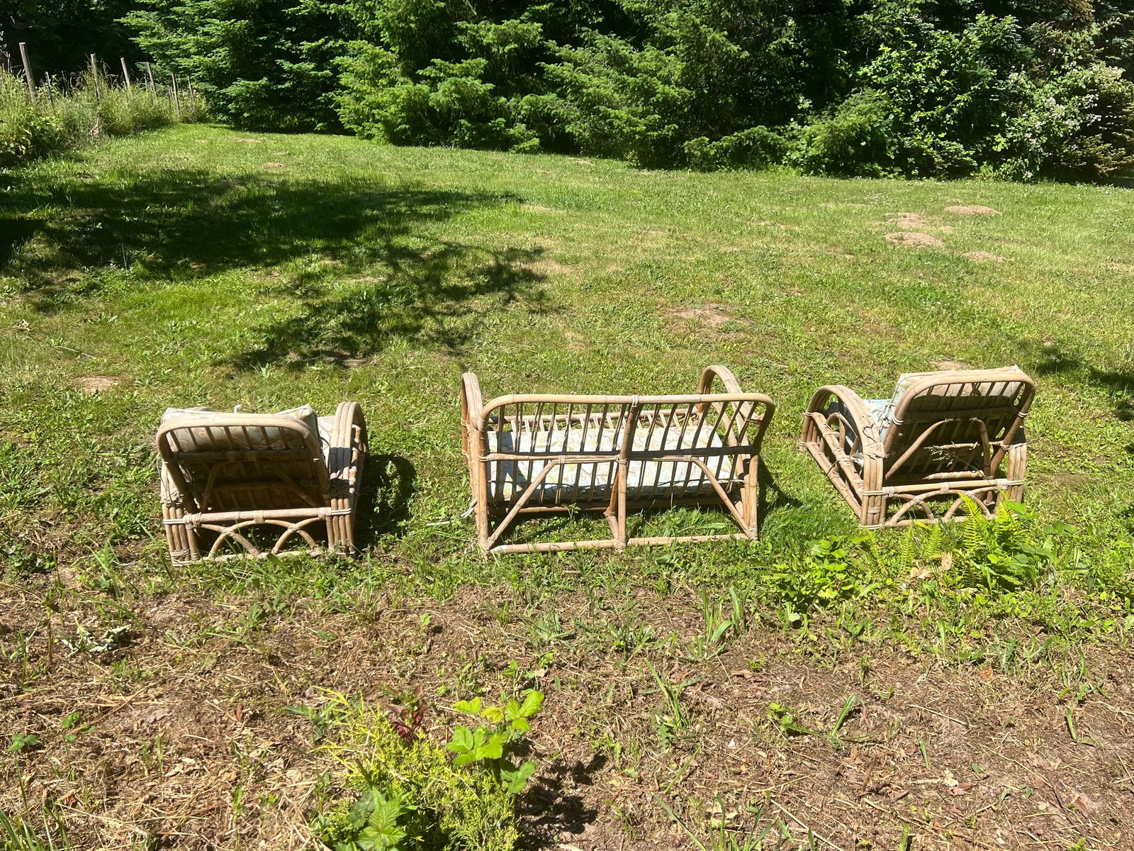 Paul Frankl Ritts Tropitan Style Rattan Outdoor/Indoor Conversation Set, 3 Pieces - 10