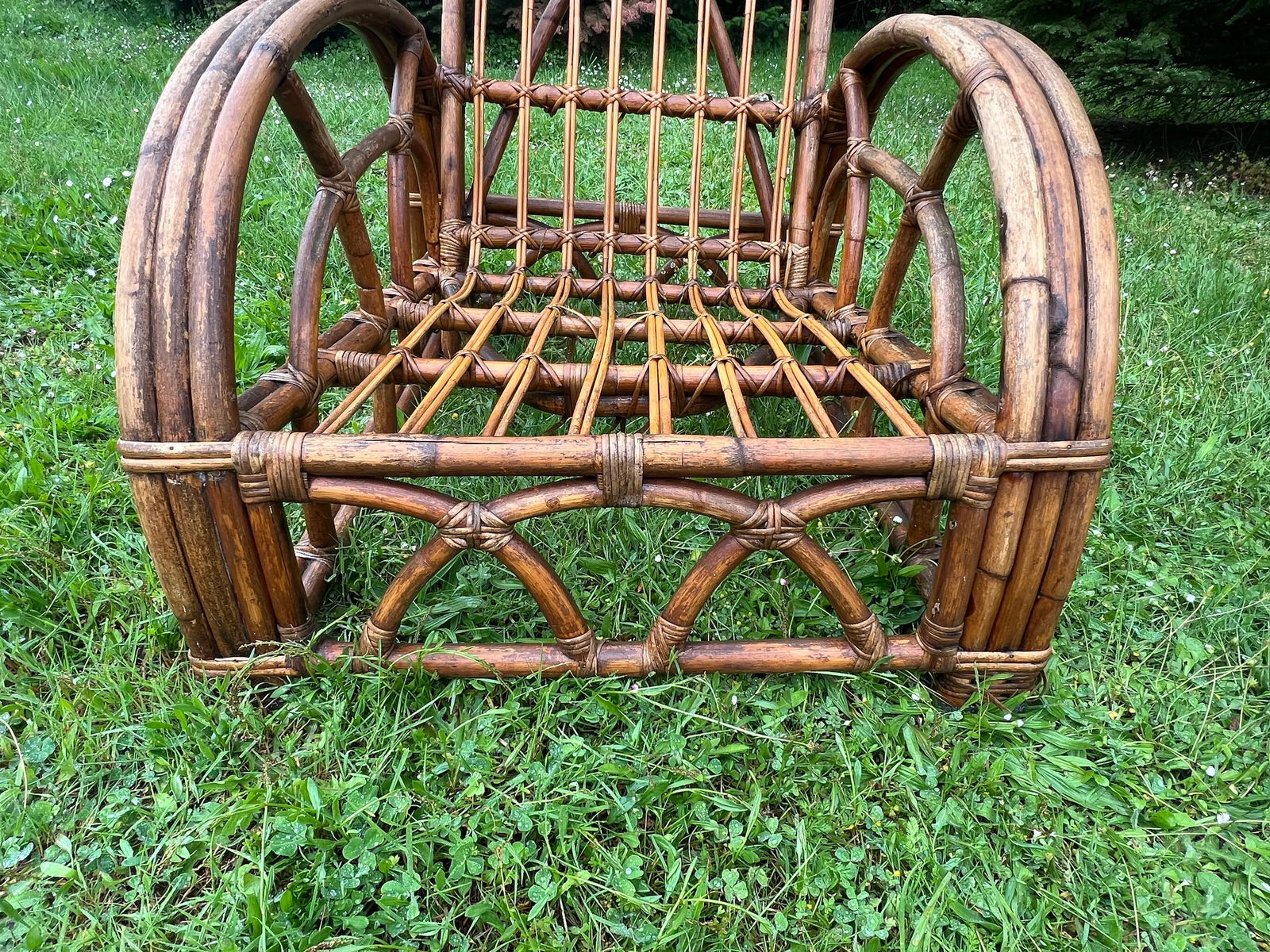 Paul Frankl Ritts Tropitan Style Rattan Outdoor/Indoor Conversation Set, 3 Pieces - 4