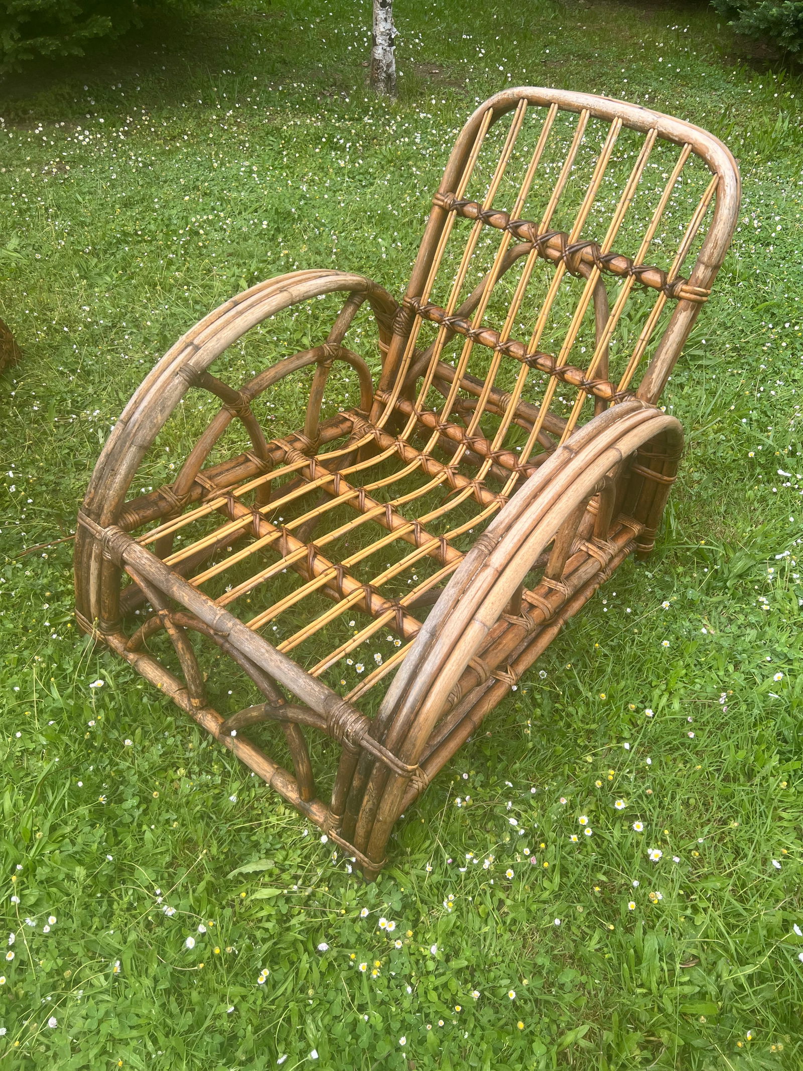 Paul Frankl Ritts Tropitan Style Rattan Outdoor/Indoor Conversation Set, 3 Pieces - 6