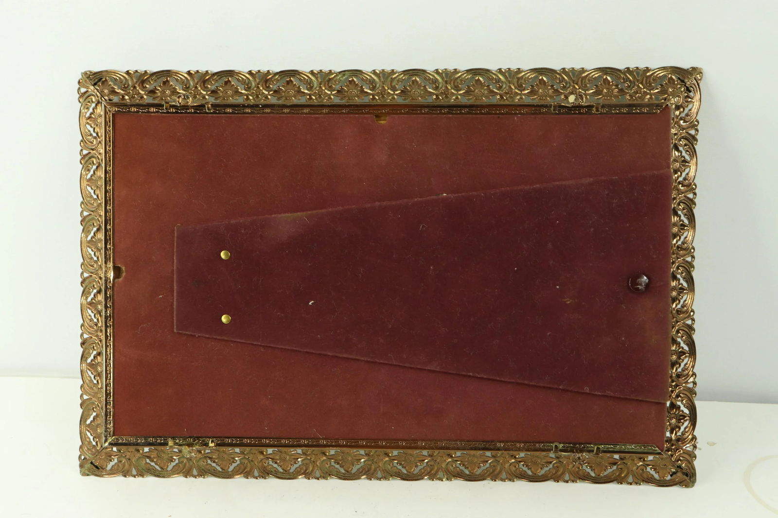 Vintage Hollywood Regency Floral Mirrored Vanity Perfume Tray - 6