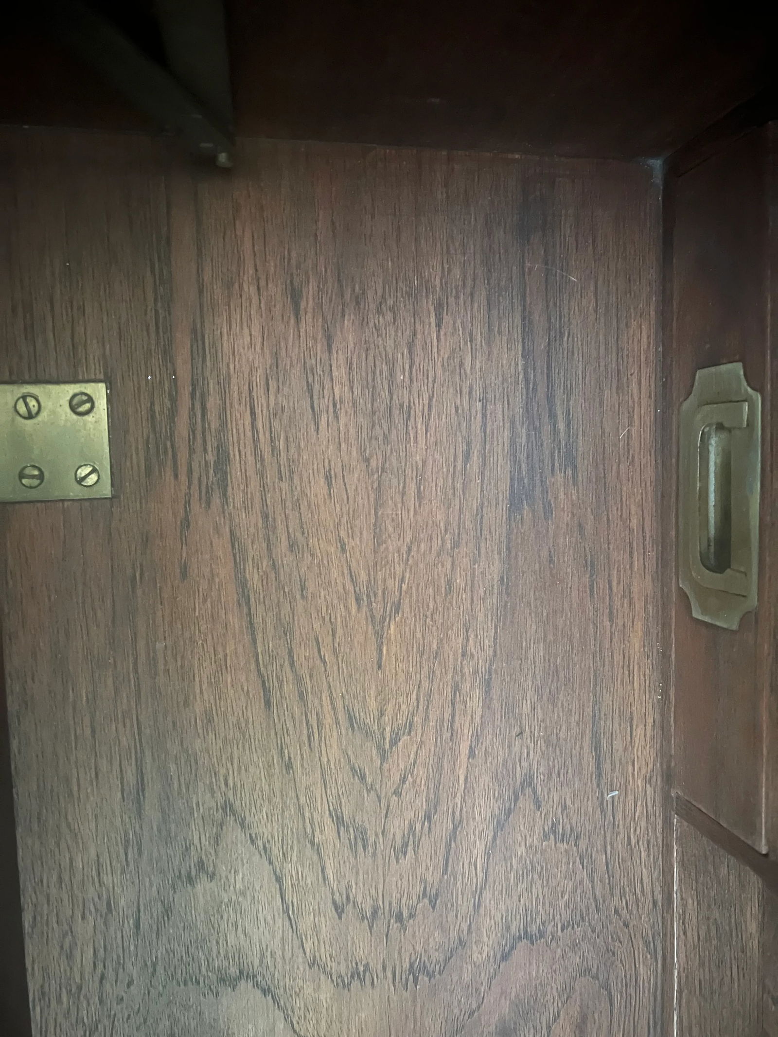 Classic Antique Walnut Campaign Chest/Secretariat Desk With Solid Brass Handles - 10