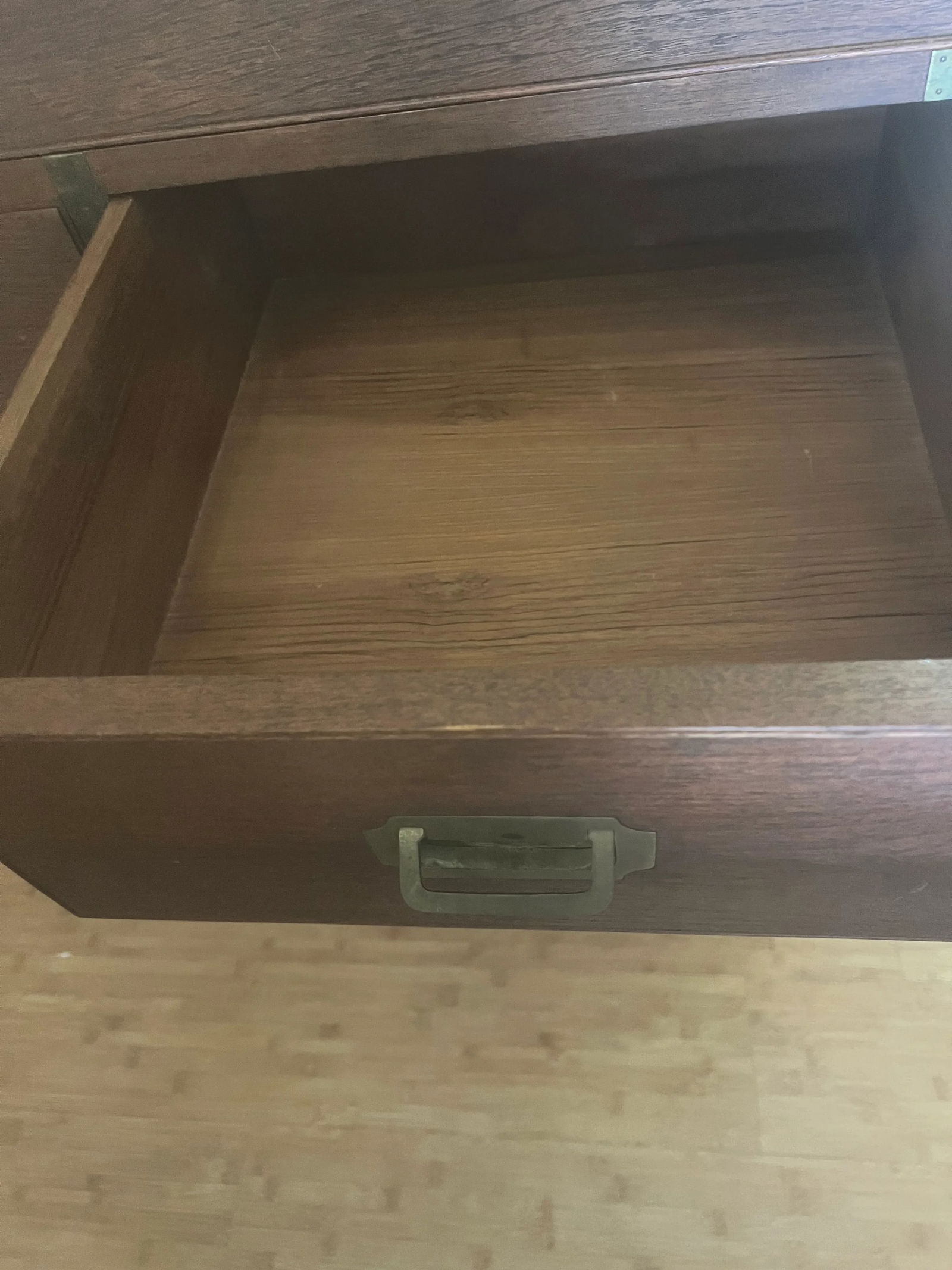 Classic Antique Walnut Campaign Chest/Secretariat Desk With Solid Brass Handles - 11