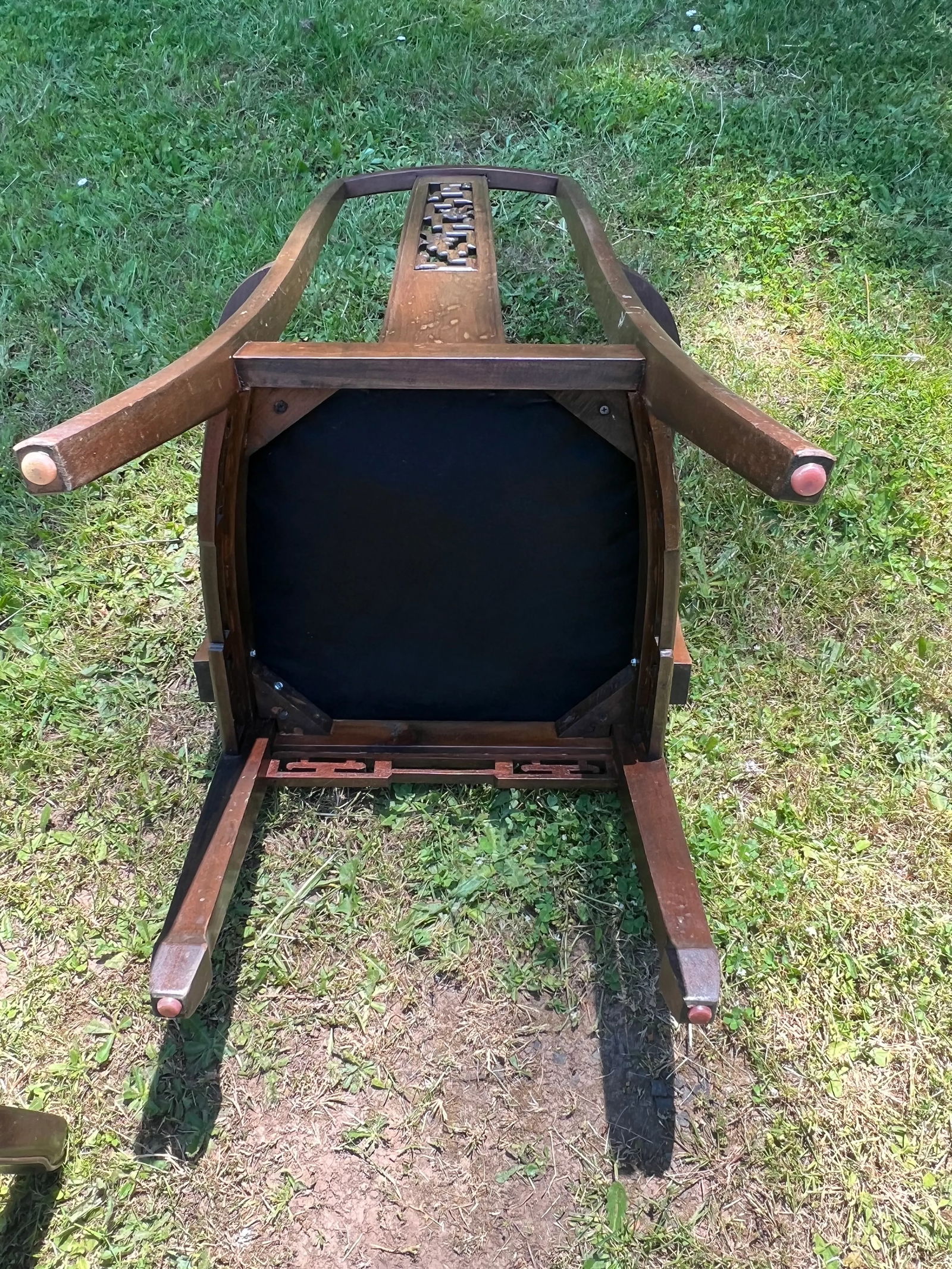 Modern Mahogany Ancient Dragon Motif Chinoiserie Armchairs - 2 Available - 3