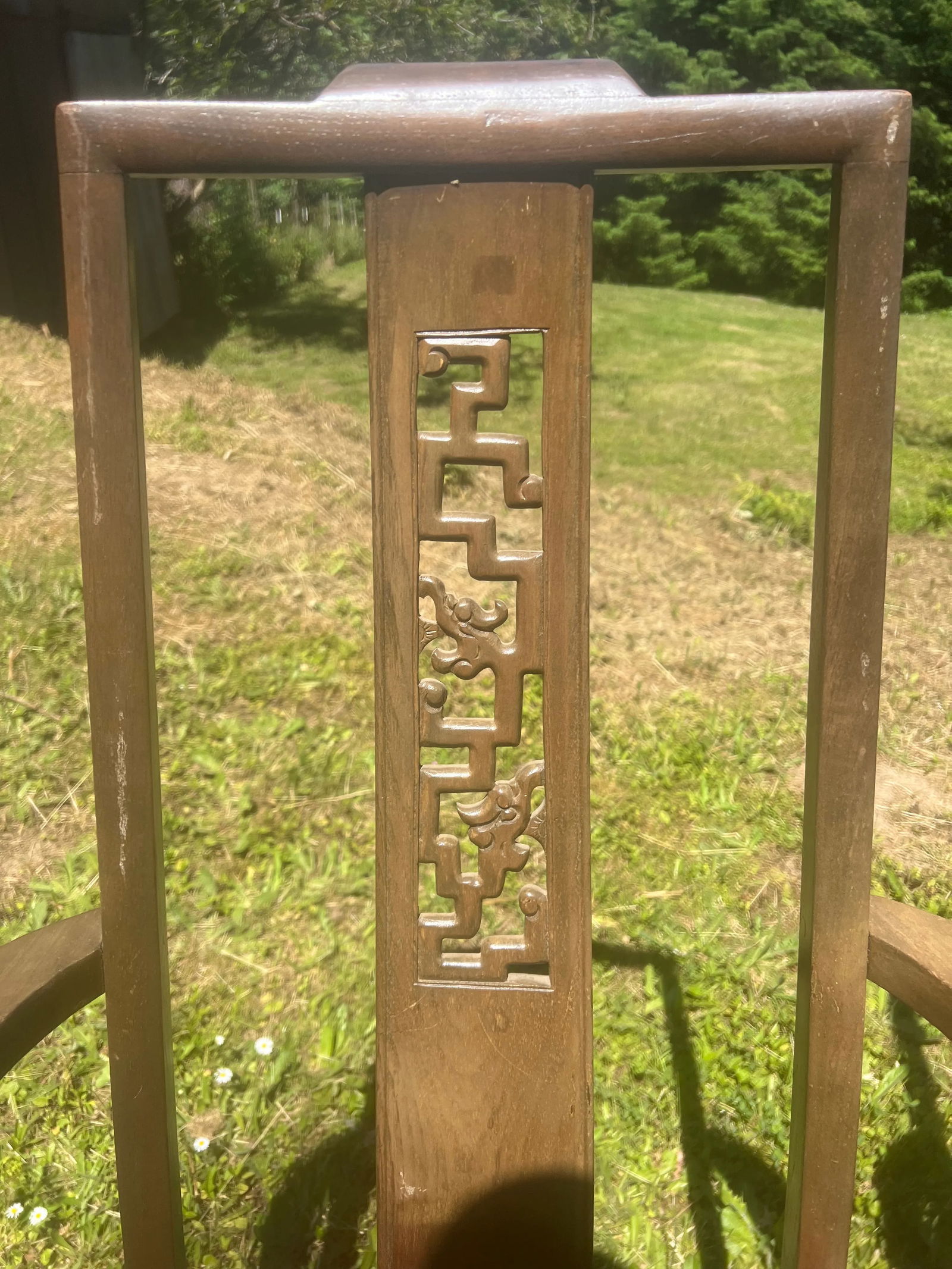 Modern Mahogany Ancient Dragon Motif Chinoiserie Armchairs - 2 Available - 4