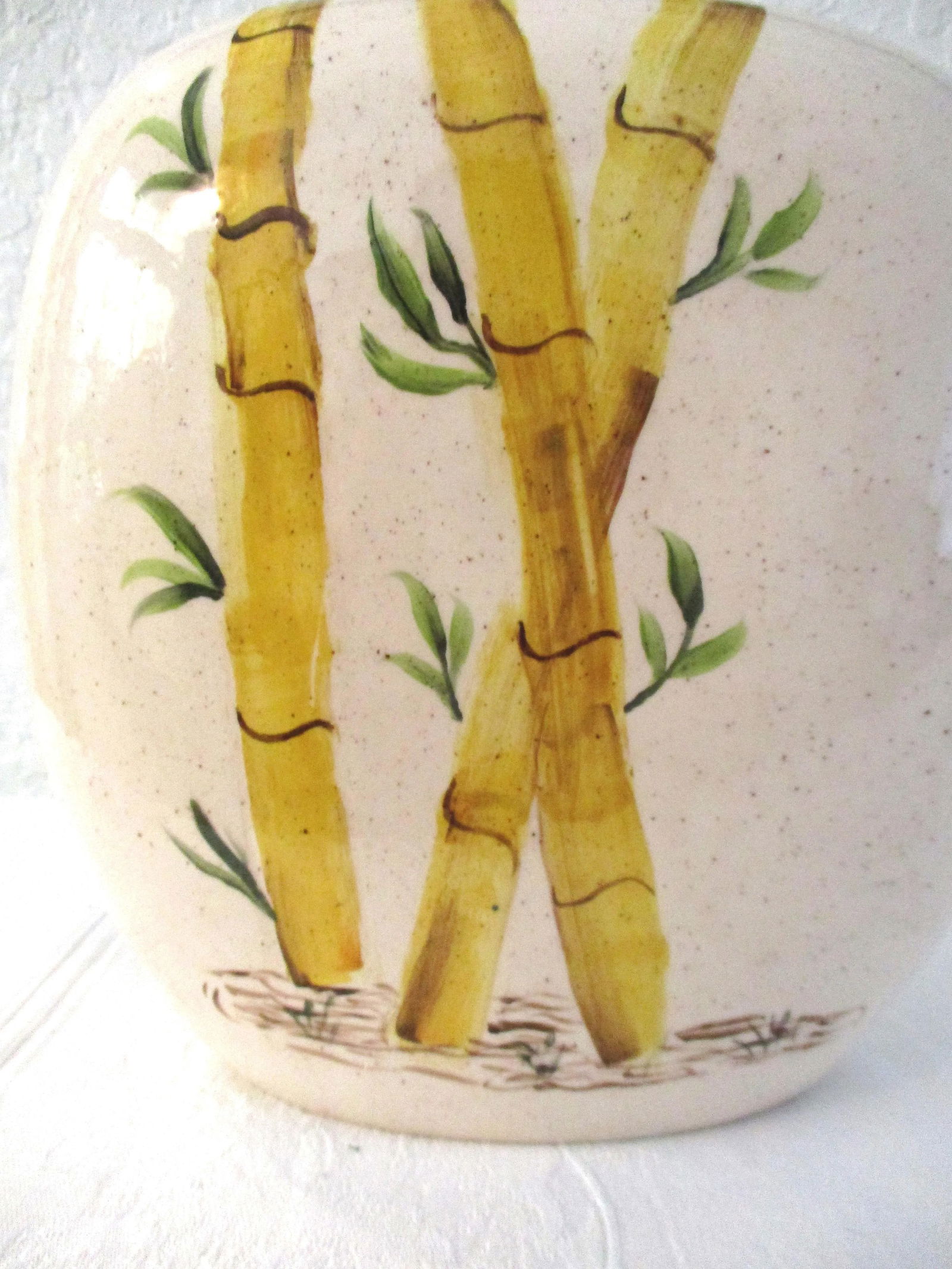 Mid-Century Hand-Painted Bamboo Design Vase - 3