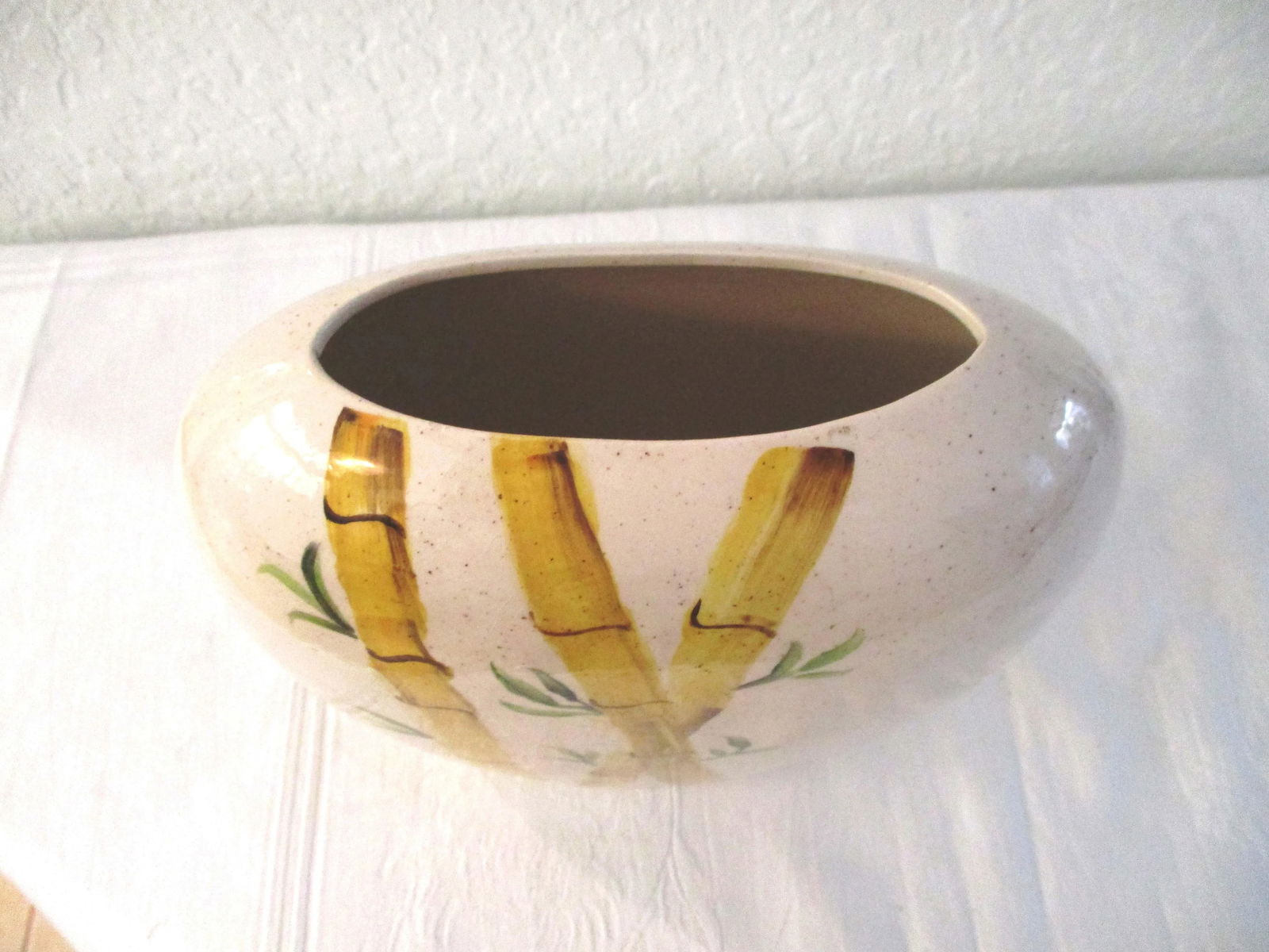 Mid-Century Hand-Painted Bamboo Design Vase - 5