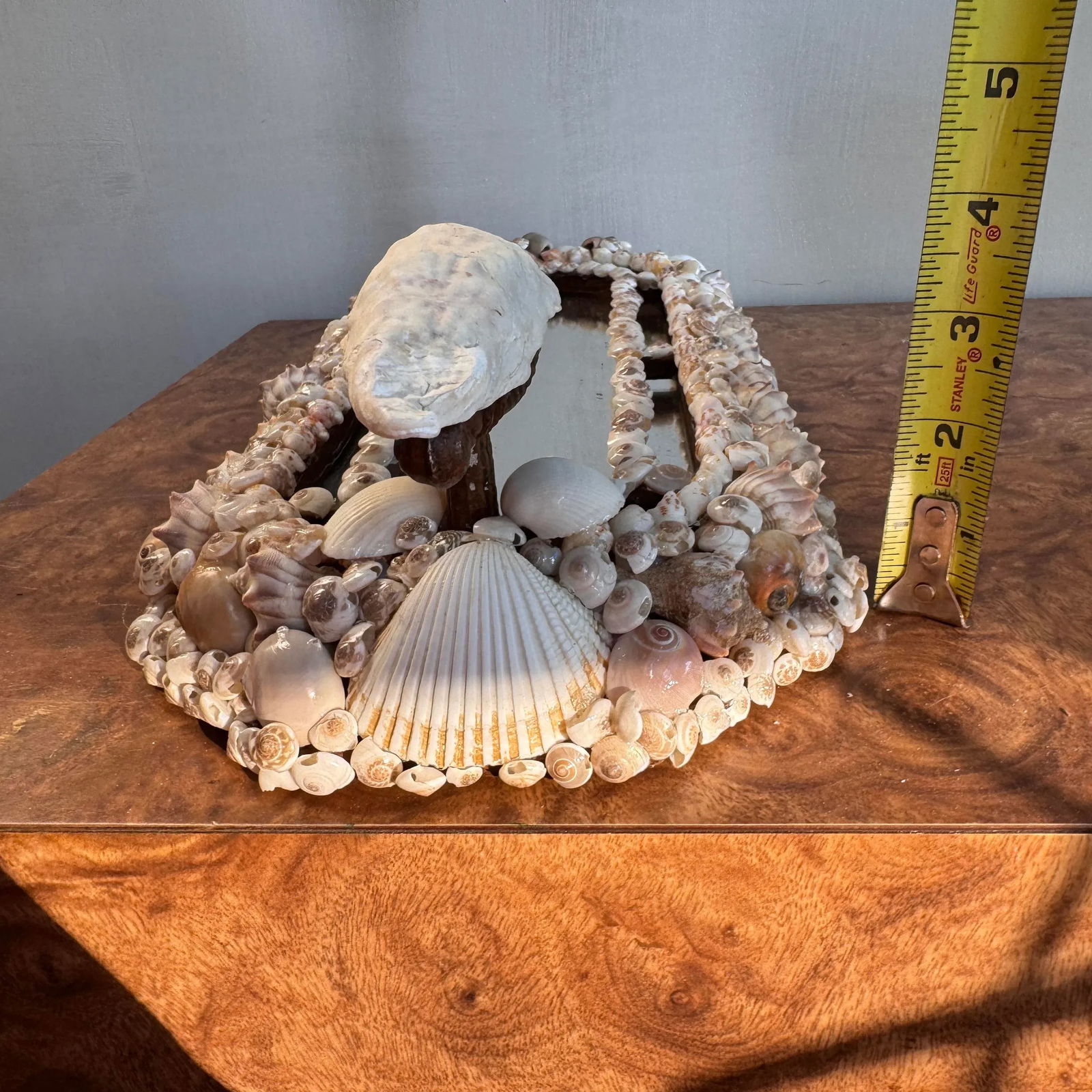 Handcrafted Mirrored and Shell Encrusted Wall Sconces- A Pair - 4