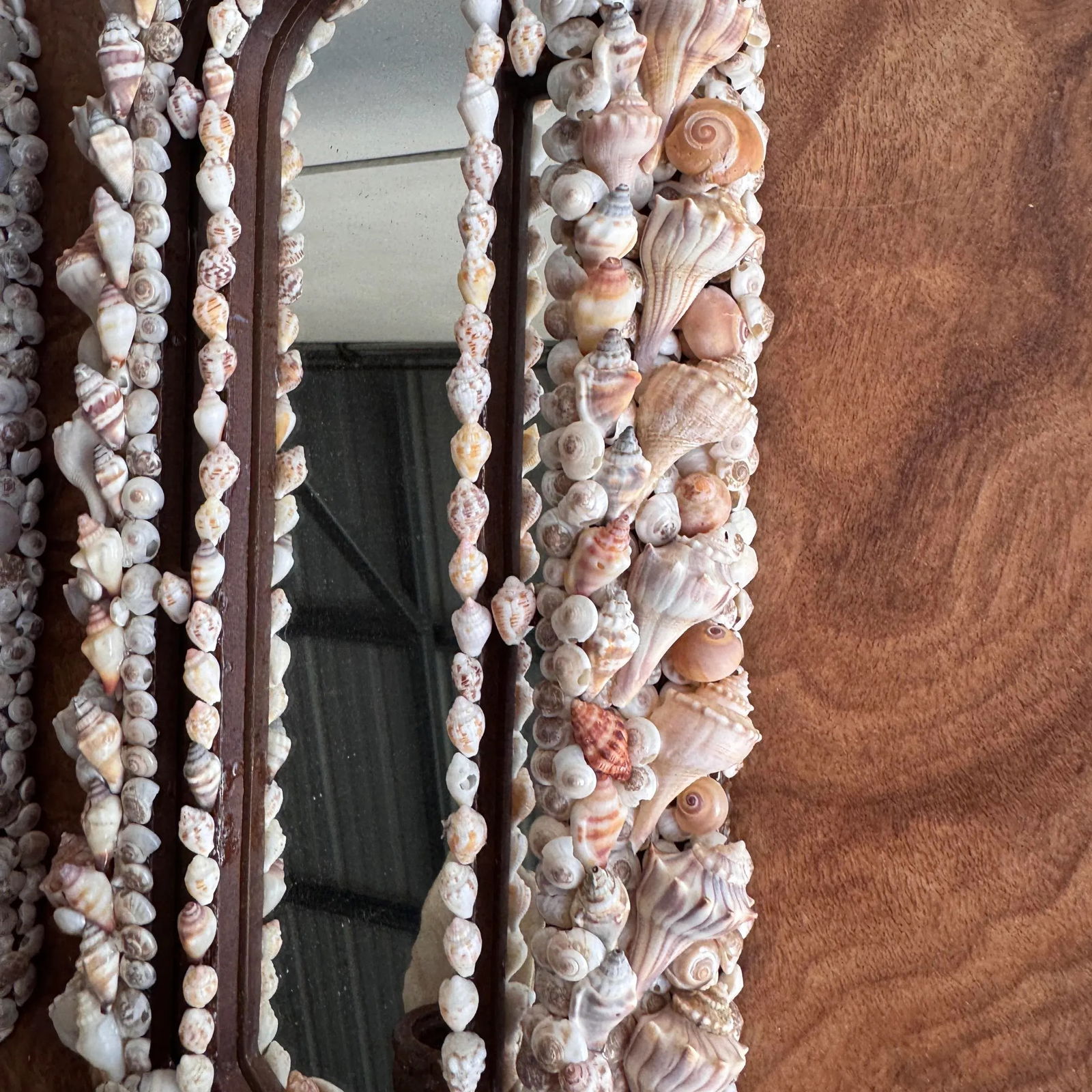 Handcrafted Mirrored and Shell Encrusted Wall Sconces- A Pair - 9