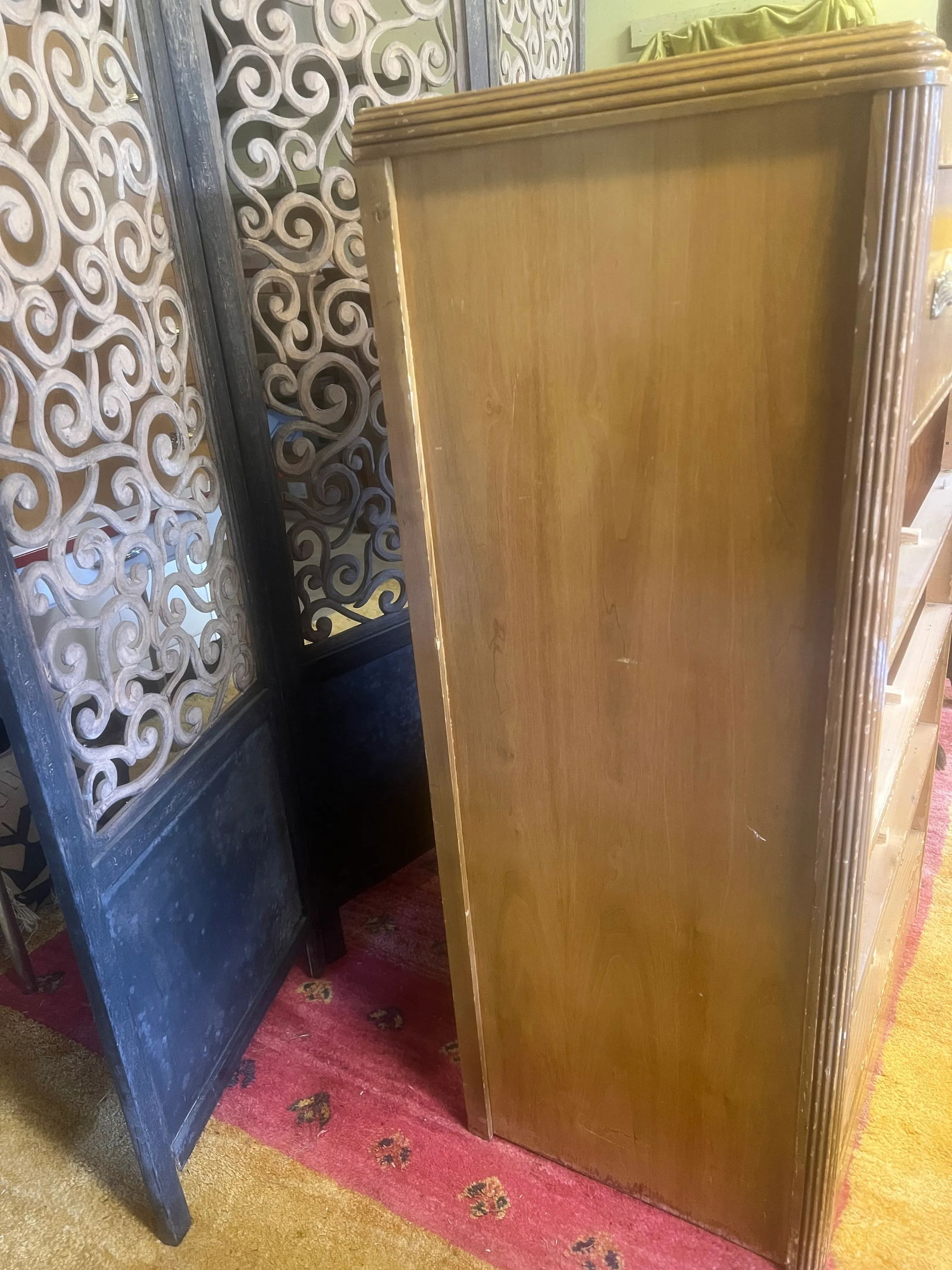 Vintage Art Deco Waterfall Highboy Dresser With Bakelite Handles - 4