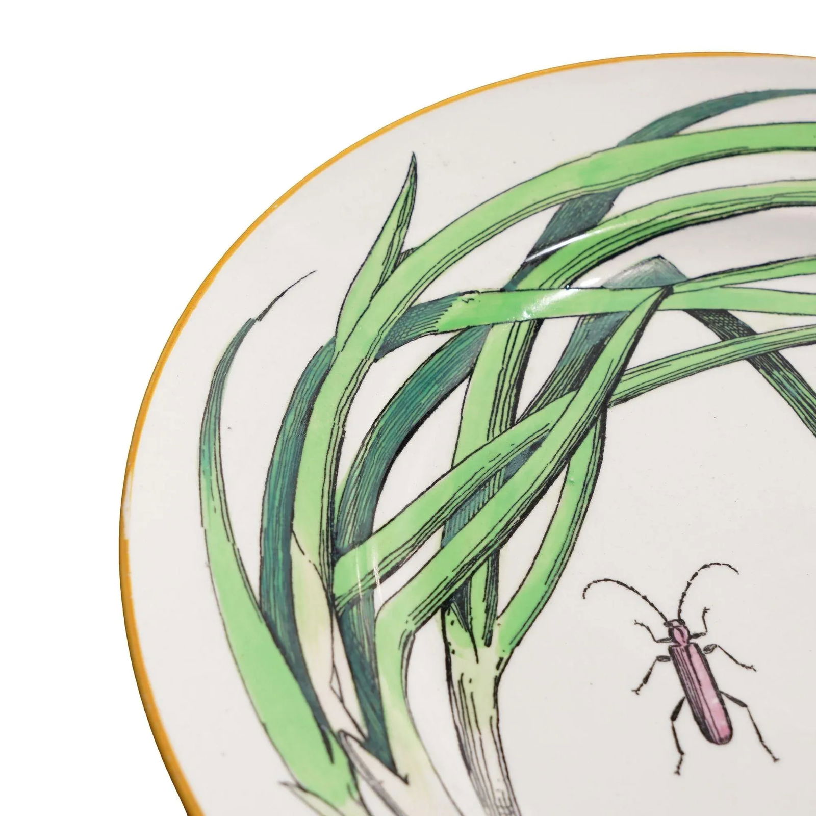 Pair of French Glazed Faience Plates With Scallions and Artichokes, C. 1850's - 10