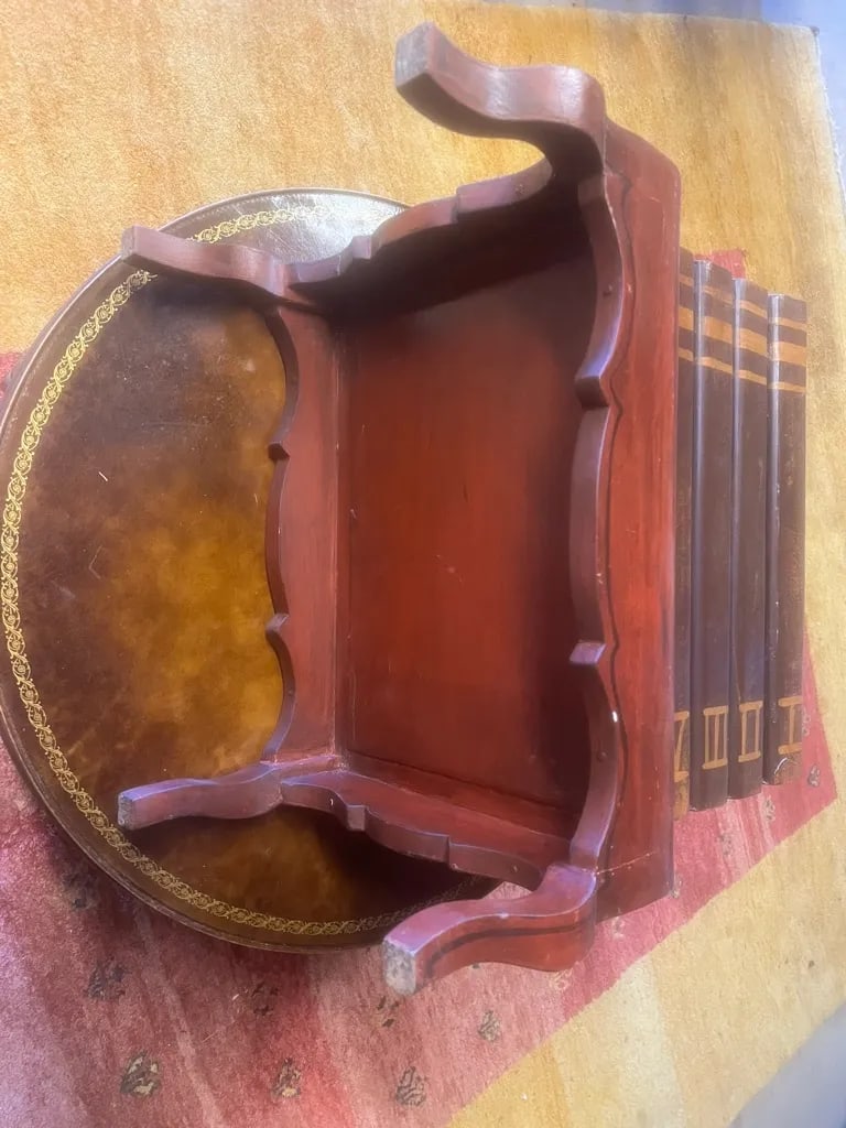 1980s Faux Bookcase Portrait Lift-Top Table - 13