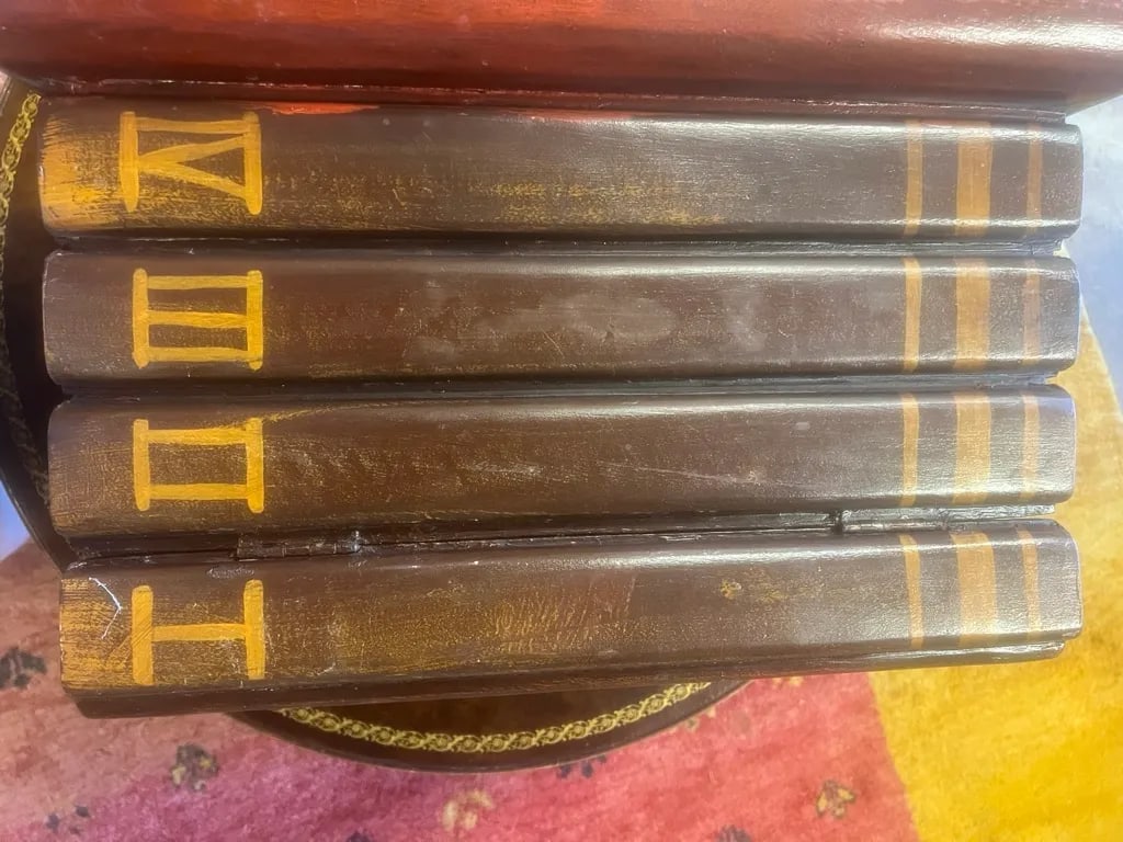 1980s Faux Bookcase Portrait Lift-Top Table - 3