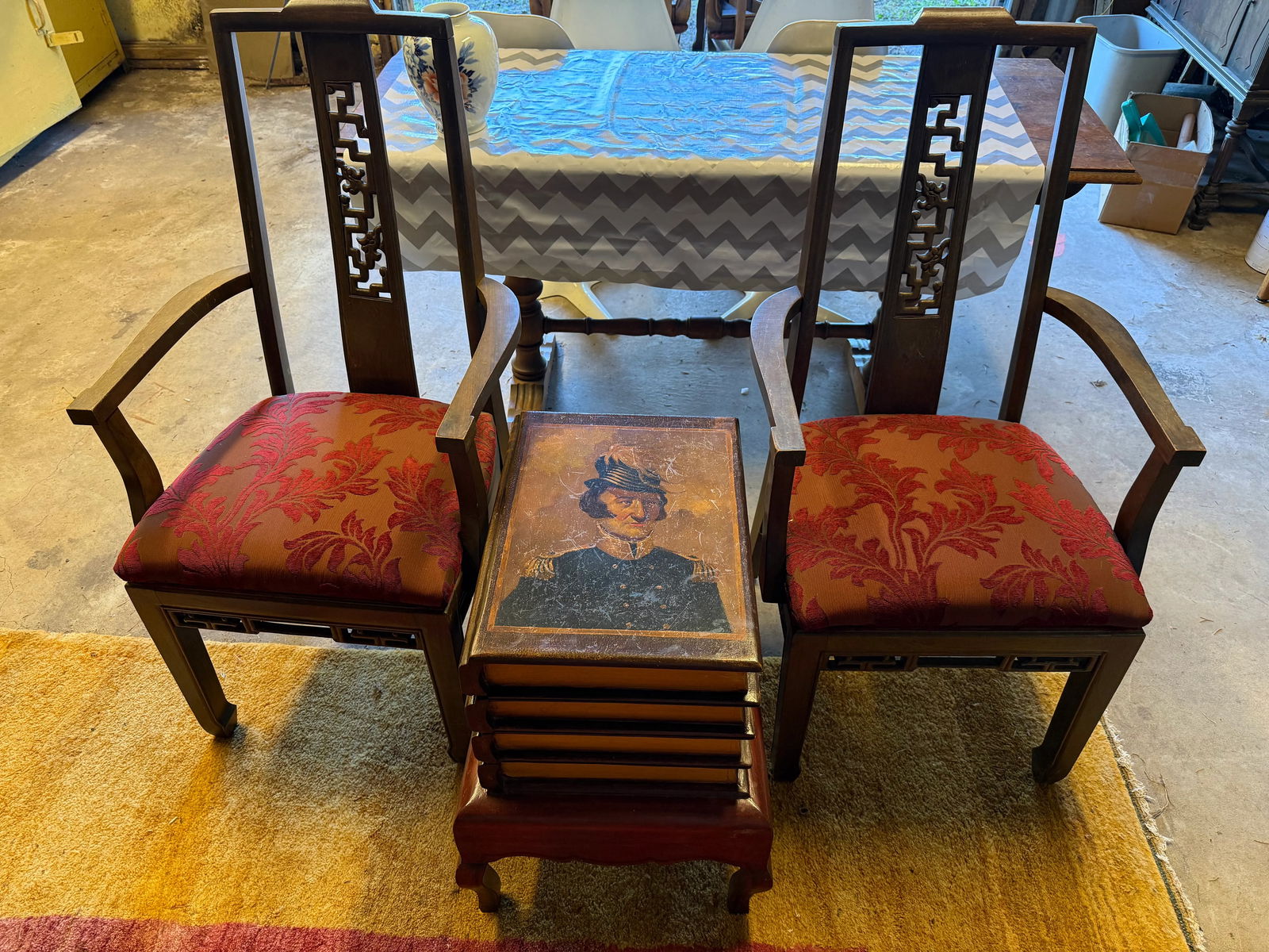 1980s Faux Bookcase Portrait Lift-Top Table - 4
