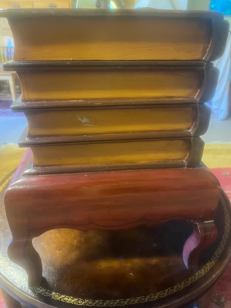 1980s Faux Bookcase Portrait Lift-Top Table - 5