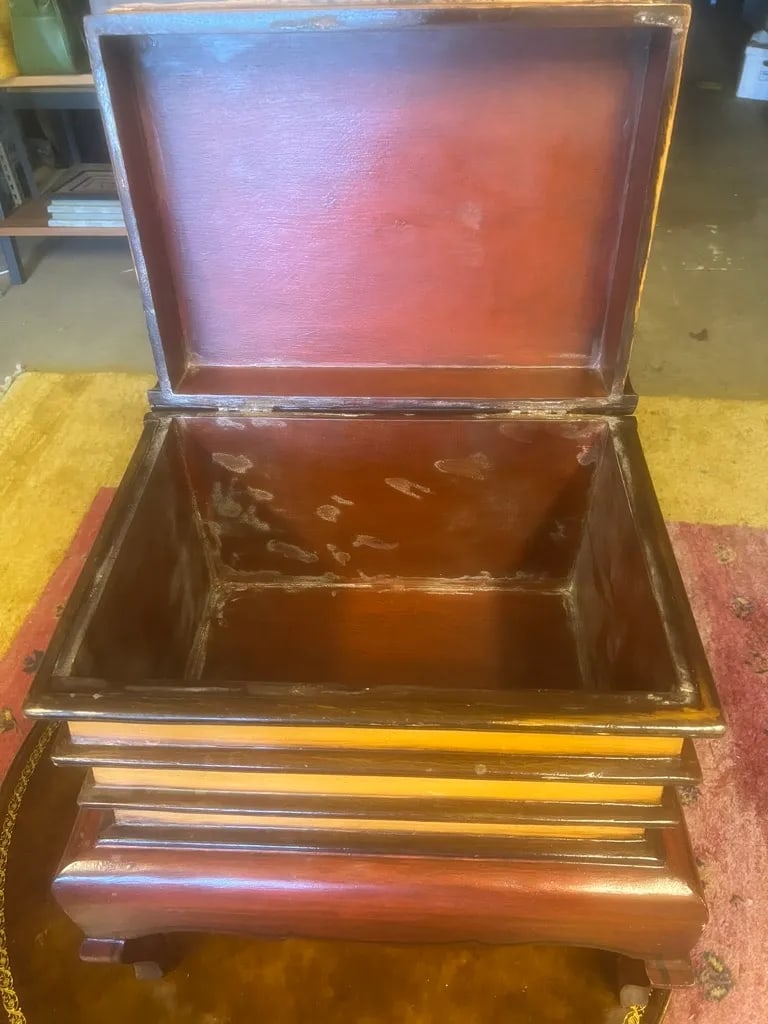 1980s Faux Bookcase Portrait Lift-Top Table - 6