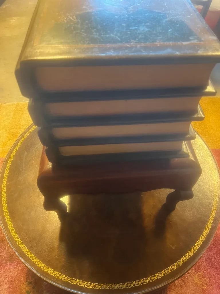 1980s Faux Bookcase Portrait Lift-Top Table - 9