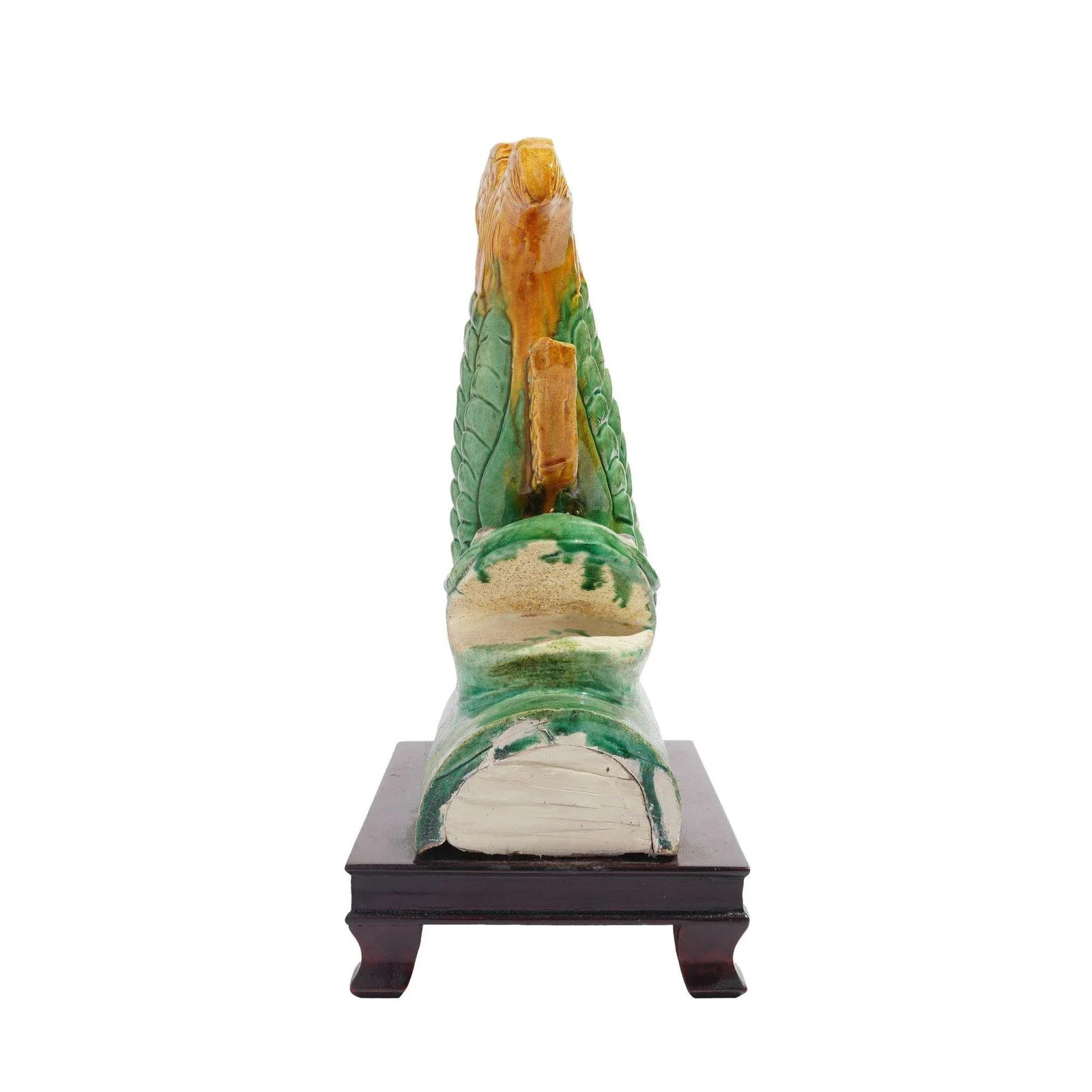 Traditional Chinese Ceramic Fish Form Roof Tile on Stand, C. 1900's - 3