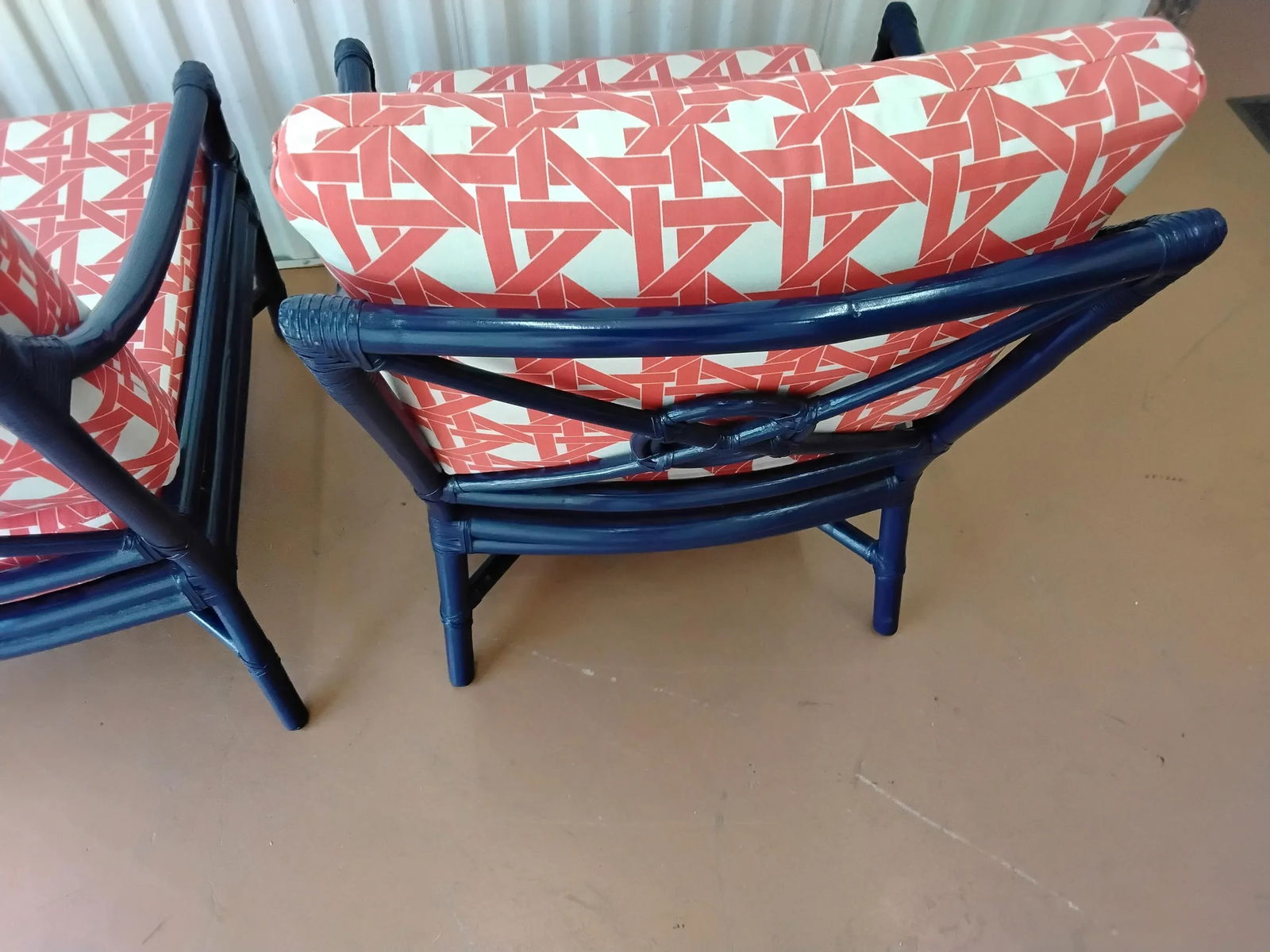 1970s McGuire Style Target Back Accent Chairs- Set of 2 - 9