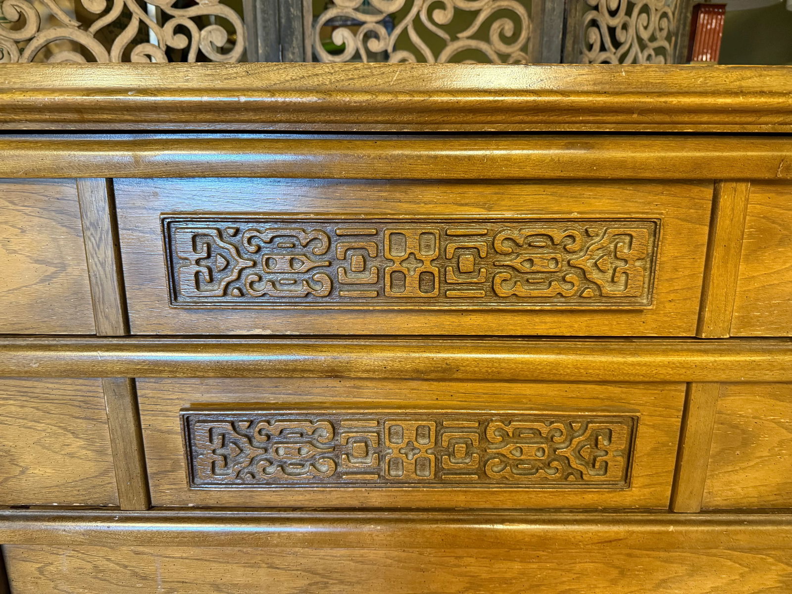 Mid-Century Bassett Furniture Walnut Brutalist Highboy Dresser - 2