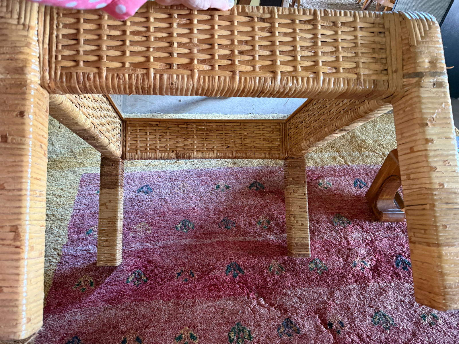 Chic Coastal Rattan Glass Top Square Table - 4