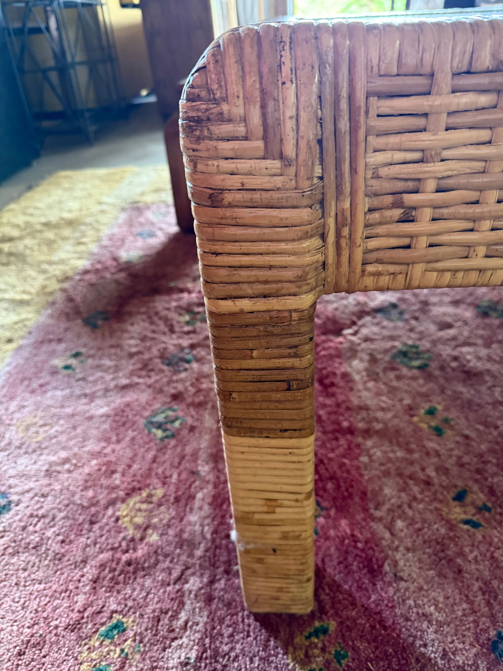 Chic Coastal Rattan Glass Top Square Table - 7