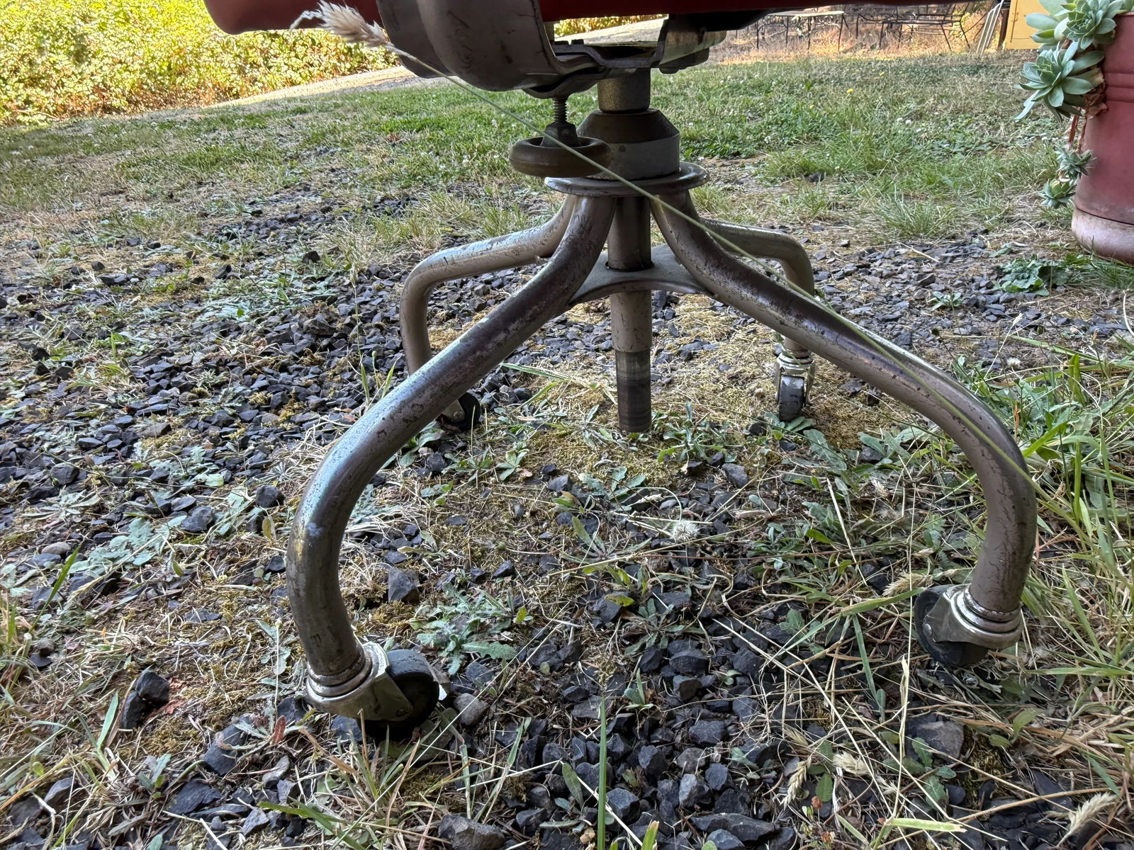 Vintage Steelcase Rolling Burnt Orange Swivel Reclining Desk Chair - 2