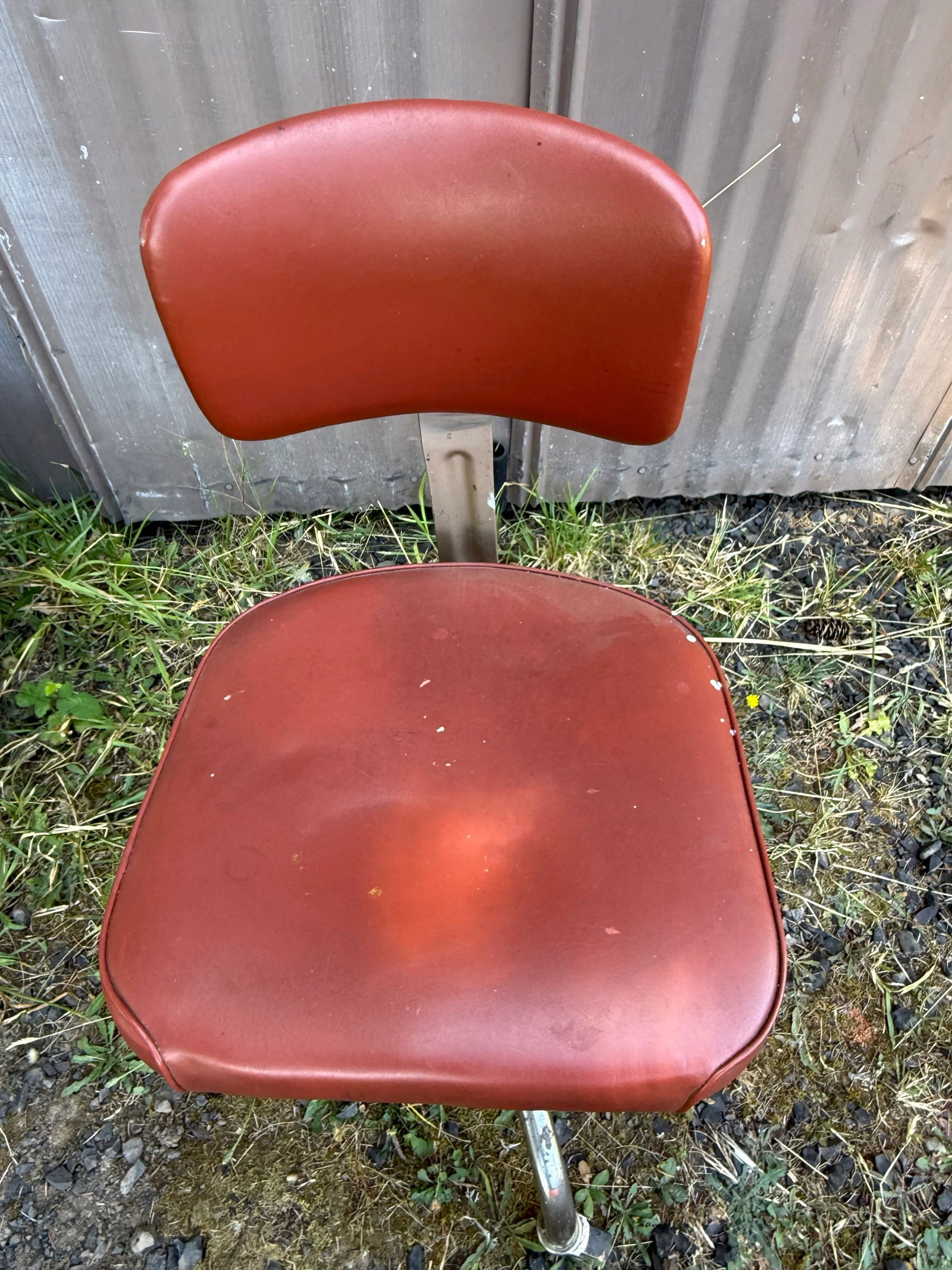 Vintage Steelcase Rolling Burnt Orange Swivel Reclining Desk Chair - 7