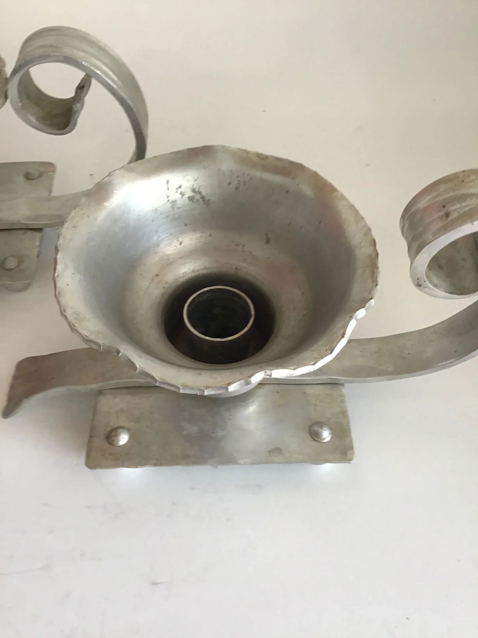 1940's Vintage Candleholders Aluminum Candle Holders 1940s Vintage Buenilum Hand Wrought Aluminum Ca - 3