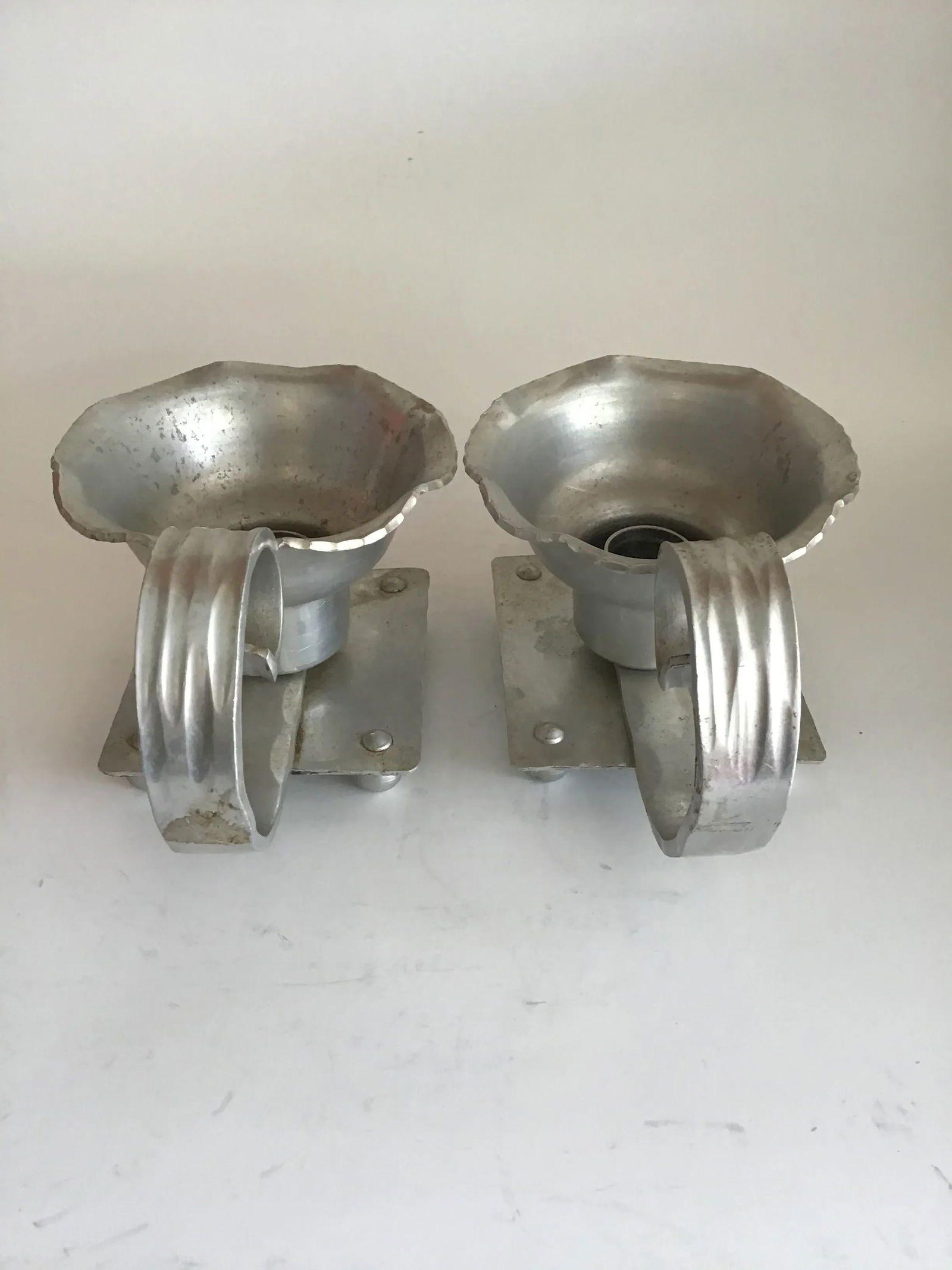 1940's Vintage Candleholders Aluminum Candle Holders 1940s Vintage Buenilum Hand Wrought Aluminum Ca - 4