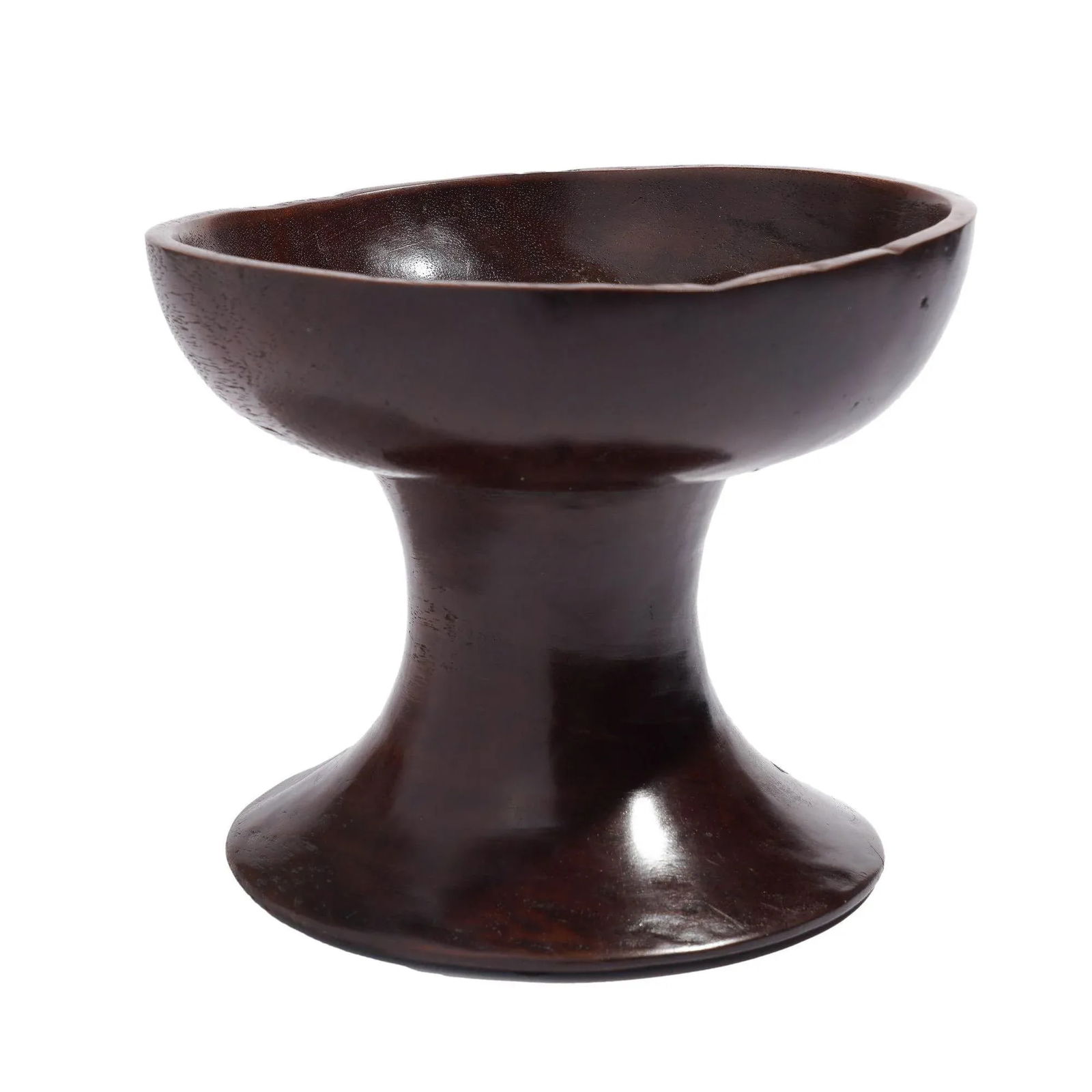 Traditional Balinese Turned Pedestal Hardwood Toraja Cup, 1900's - 5
