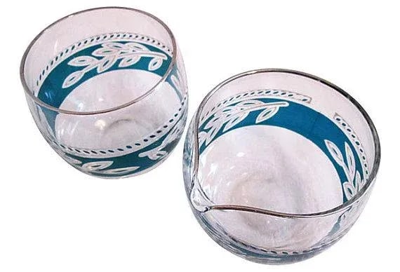 1960s Aqua Flash Creamer & Sugar - a Pair - 3