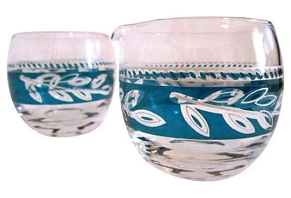 1960s Aqua Flash Creamer & Sugar - a Pair - 4