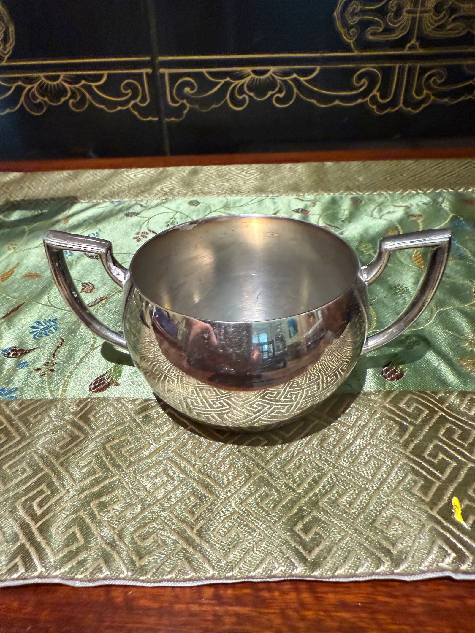 1940s Oneida Silversmiths Silver Plated 3-Piece Tea Set Pitcher, Creamer & Sugar Bowl Set - 3