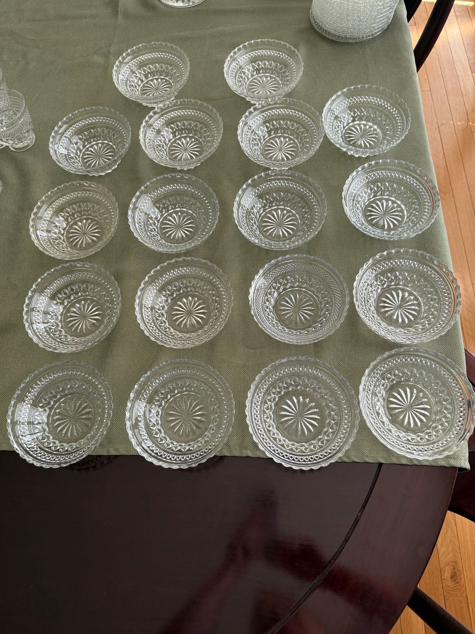 1960s Anchor Hocking Wexford Pattern Glassware Set- 137 Pieces - 11